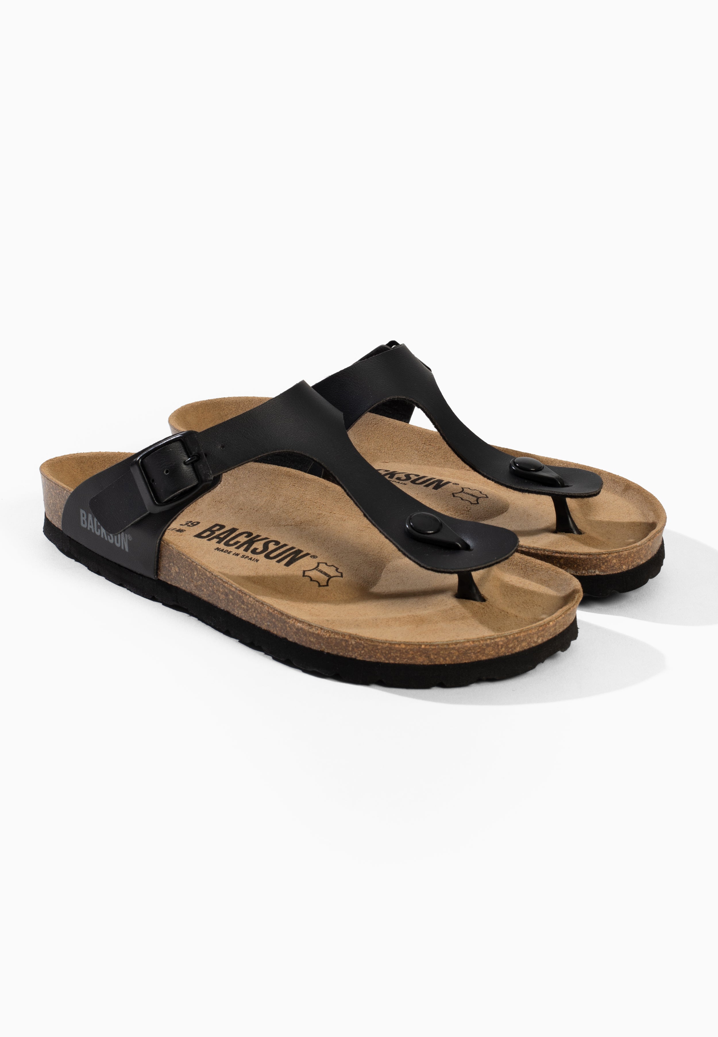 Singapore Black Toe-Thong Sandals