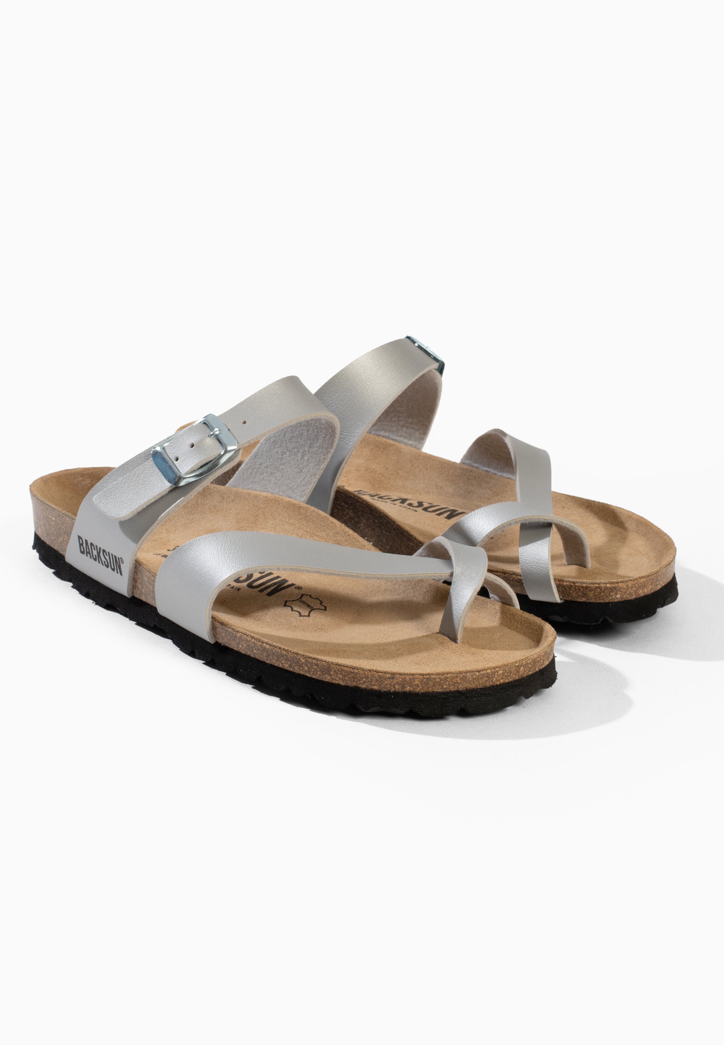 Barcelona Light Grey Toe-Thong Sandals
