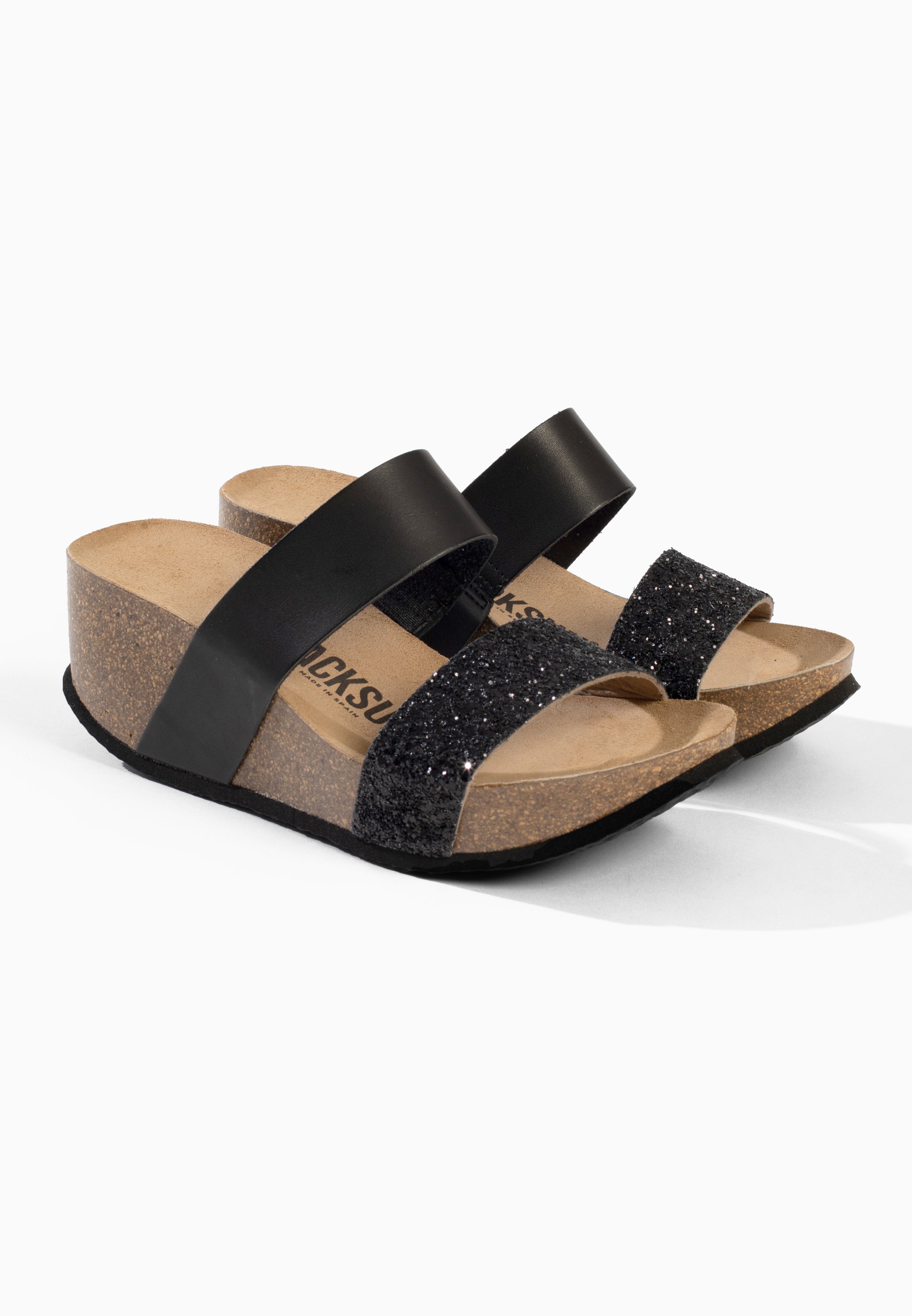 Libreville Keil- und Halbkeilsandalen Schwarz