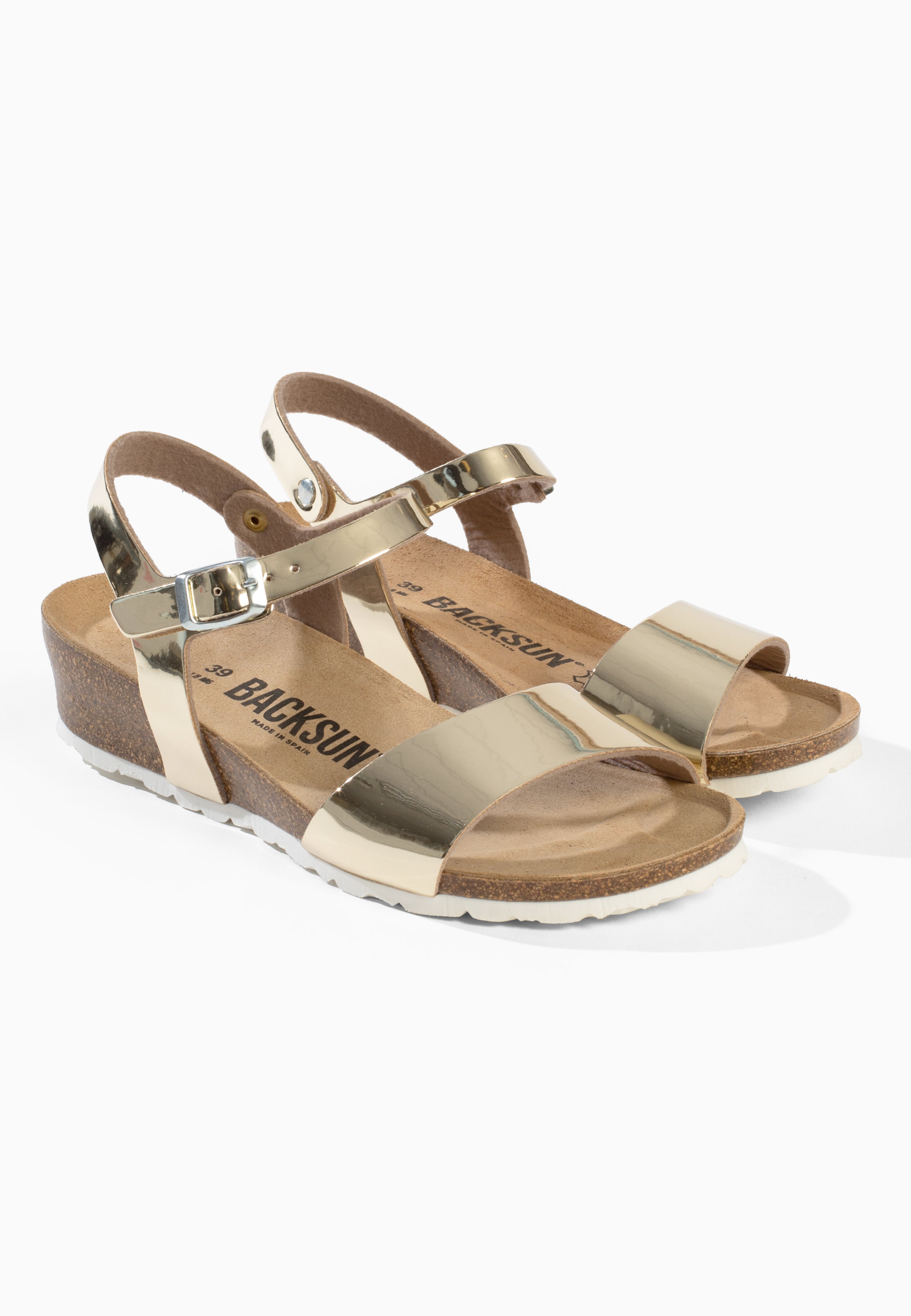 Calabria Wedge and Semi-Wedge Platinum Sandals