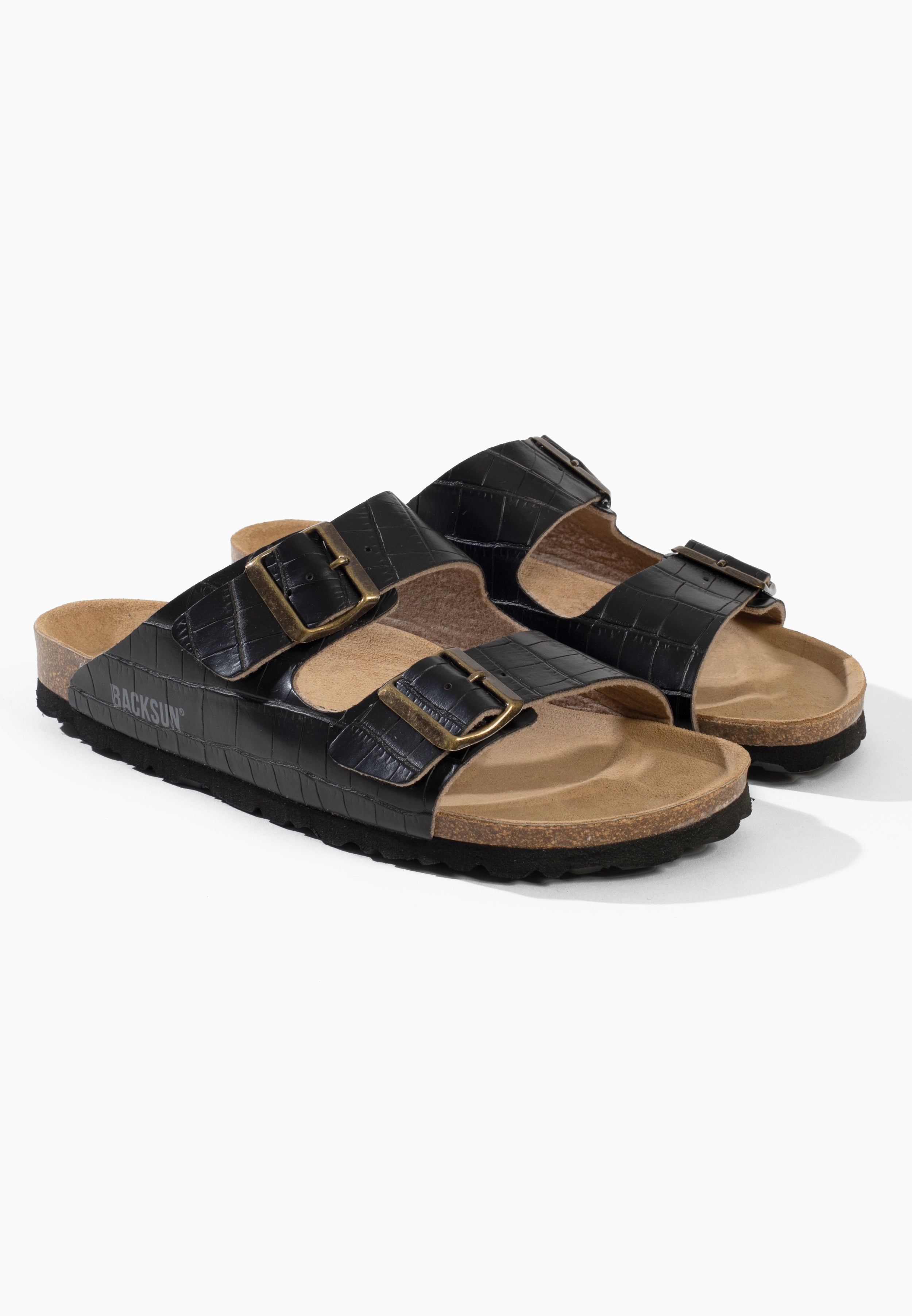 Schwarze Sandalen „Bali“ mit 2 Riemen