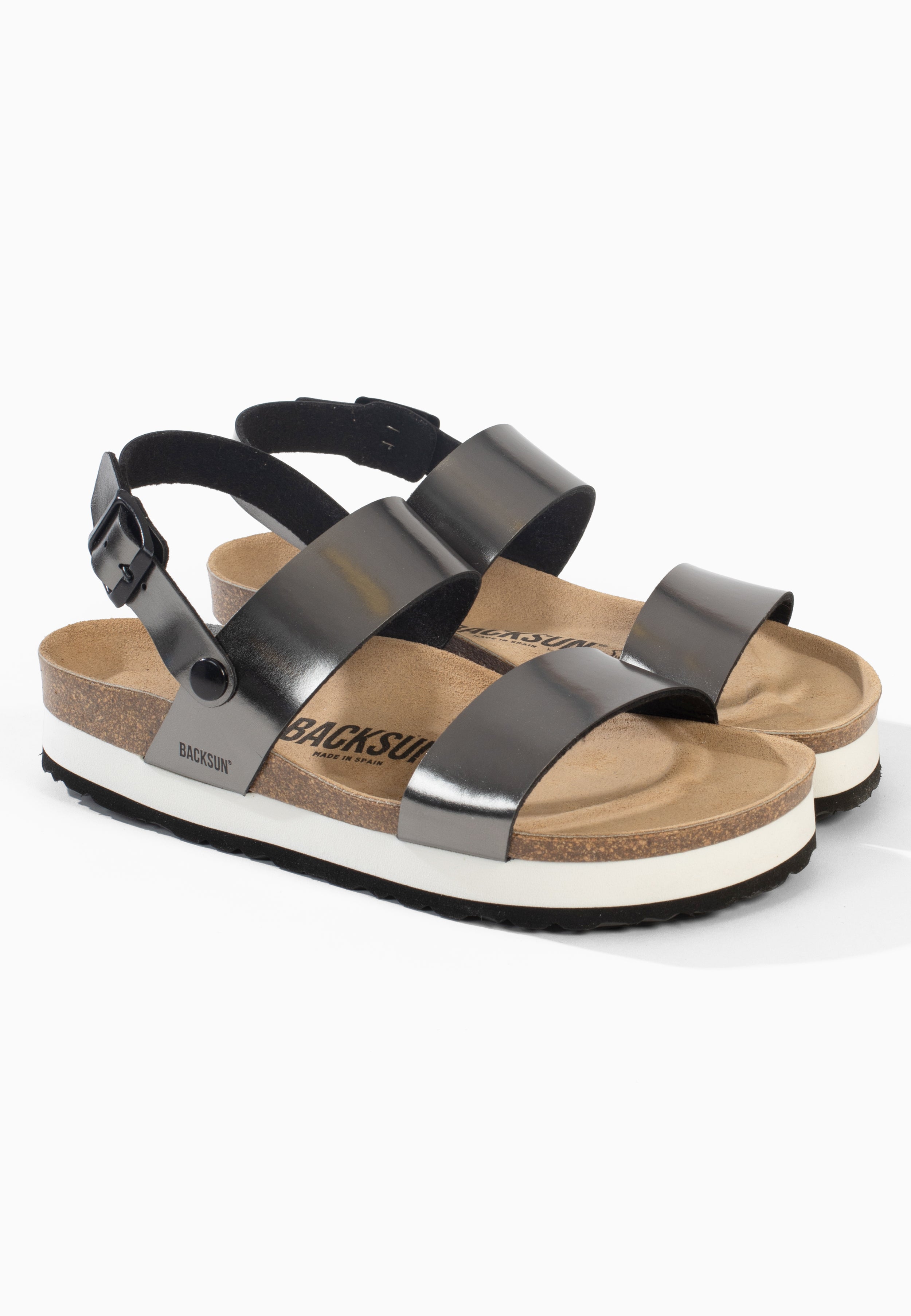 Anthrazitfarbene Plateausandalen von Gaias