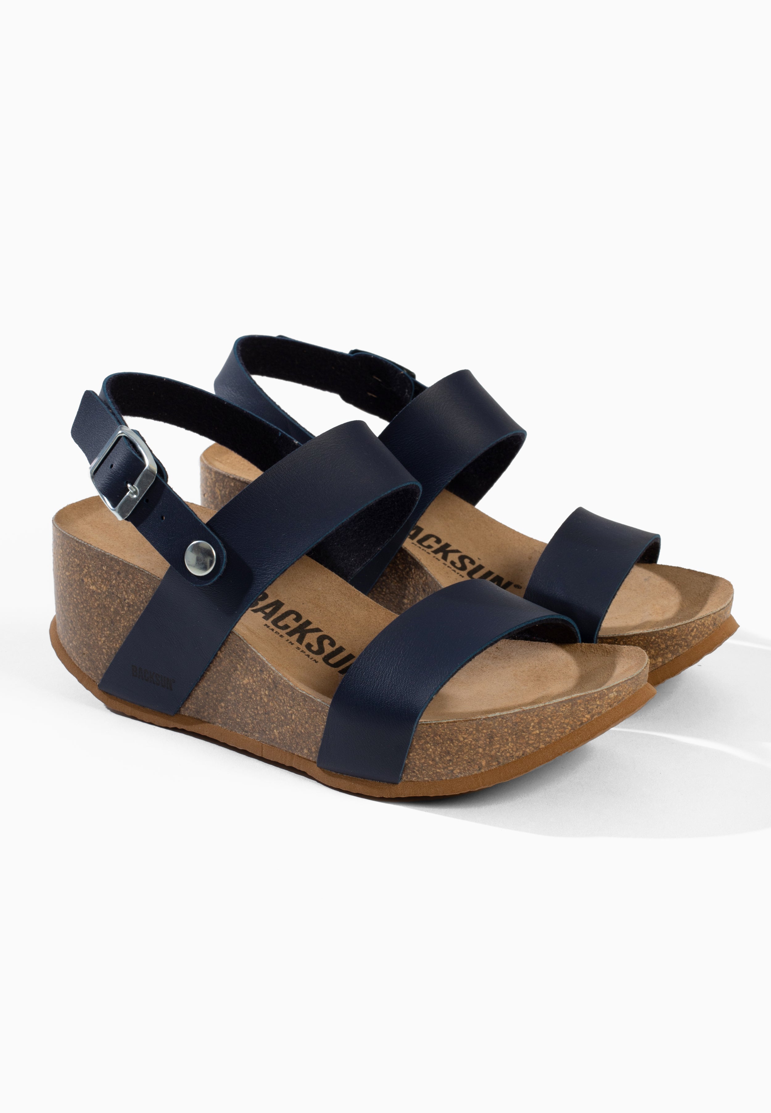 Cali Wedge and Semi-Wedge Sandals Navy Blue