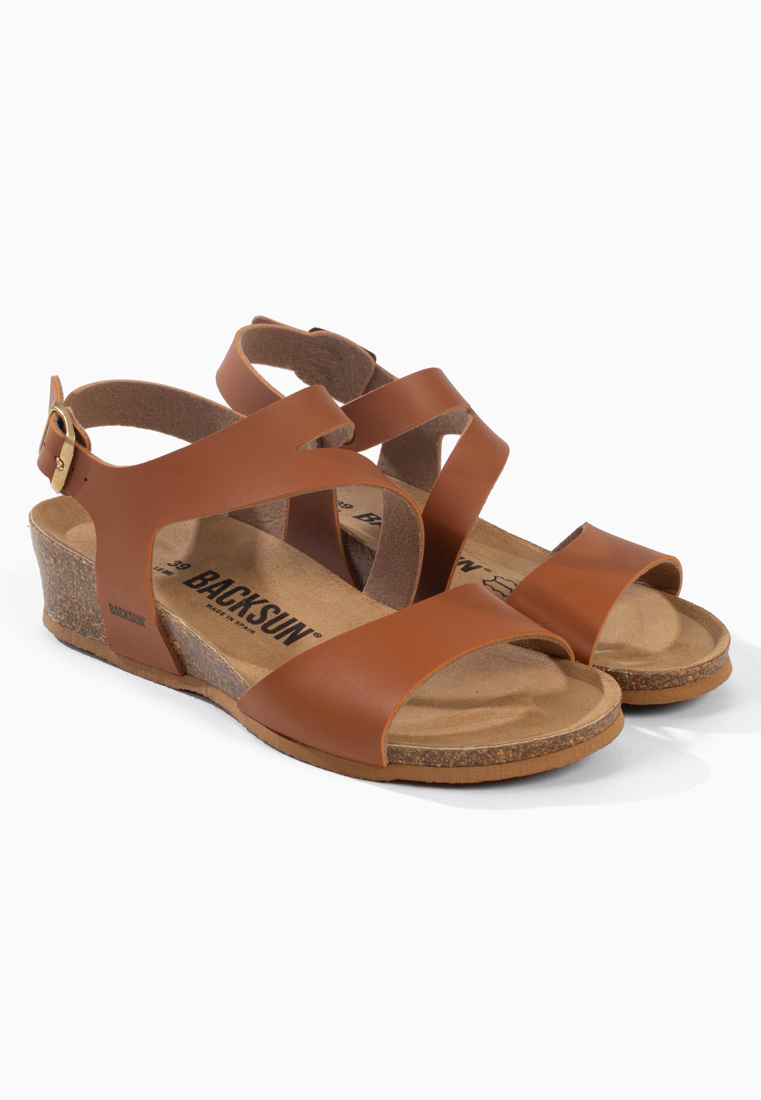 Lamezia Wedge and Semi-Wedge Camel Sandals
