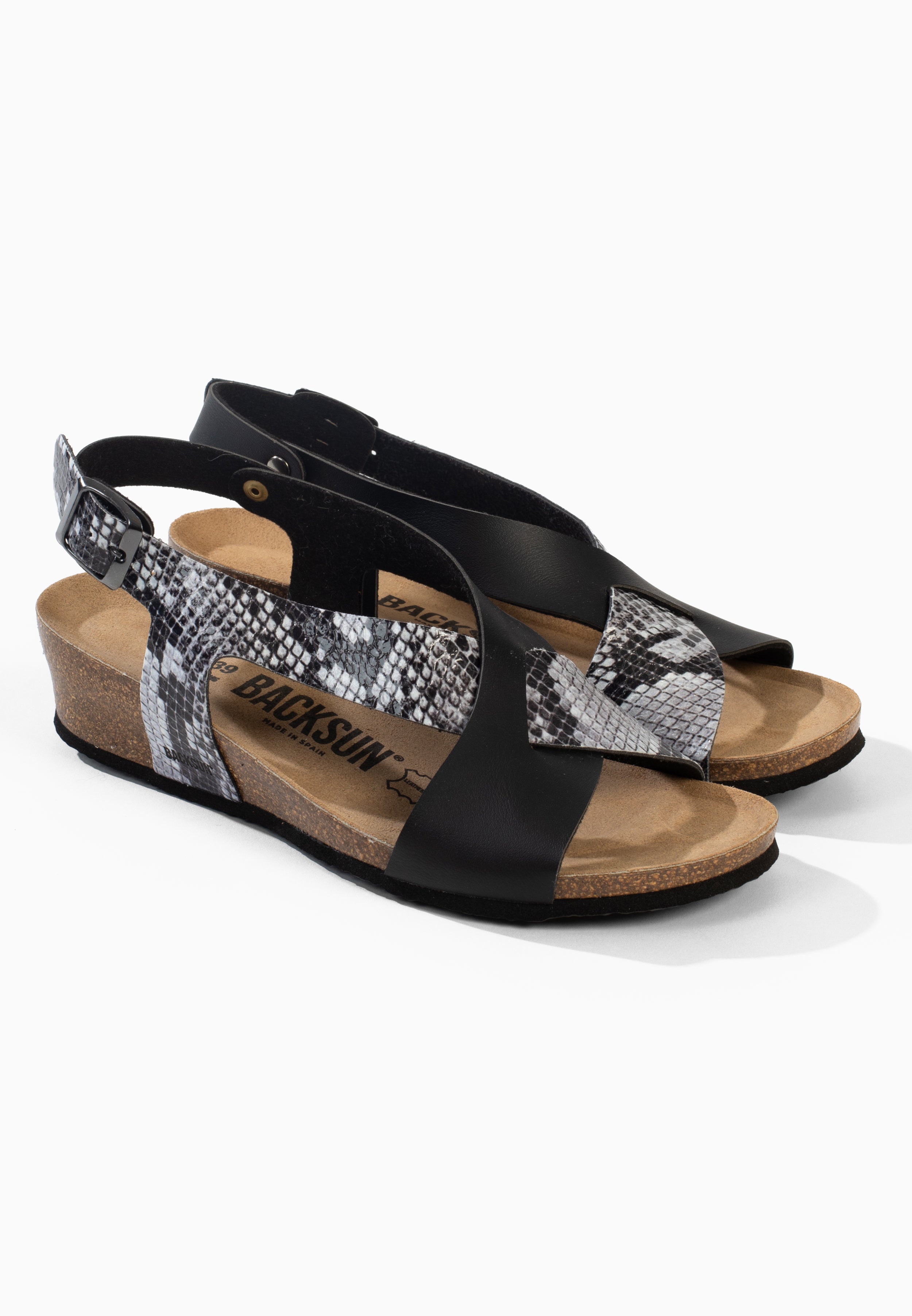 Lampa Black Wedge and Semi-Wedge Sandals