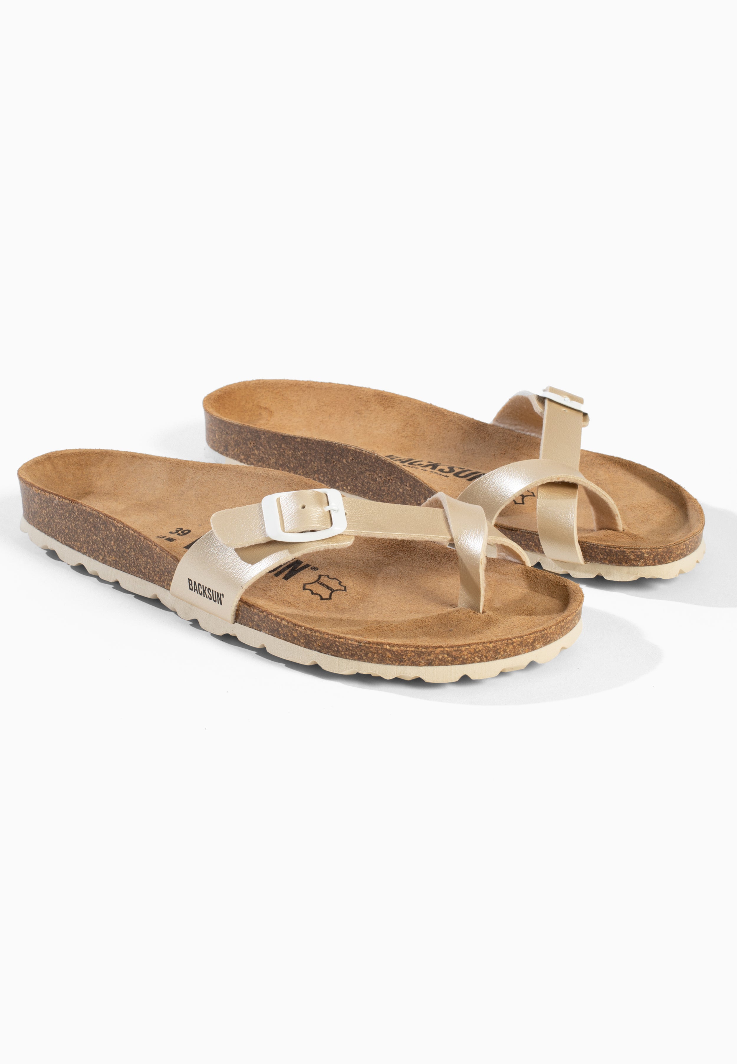 Goldene Miami Zehentrenner-Sandalen