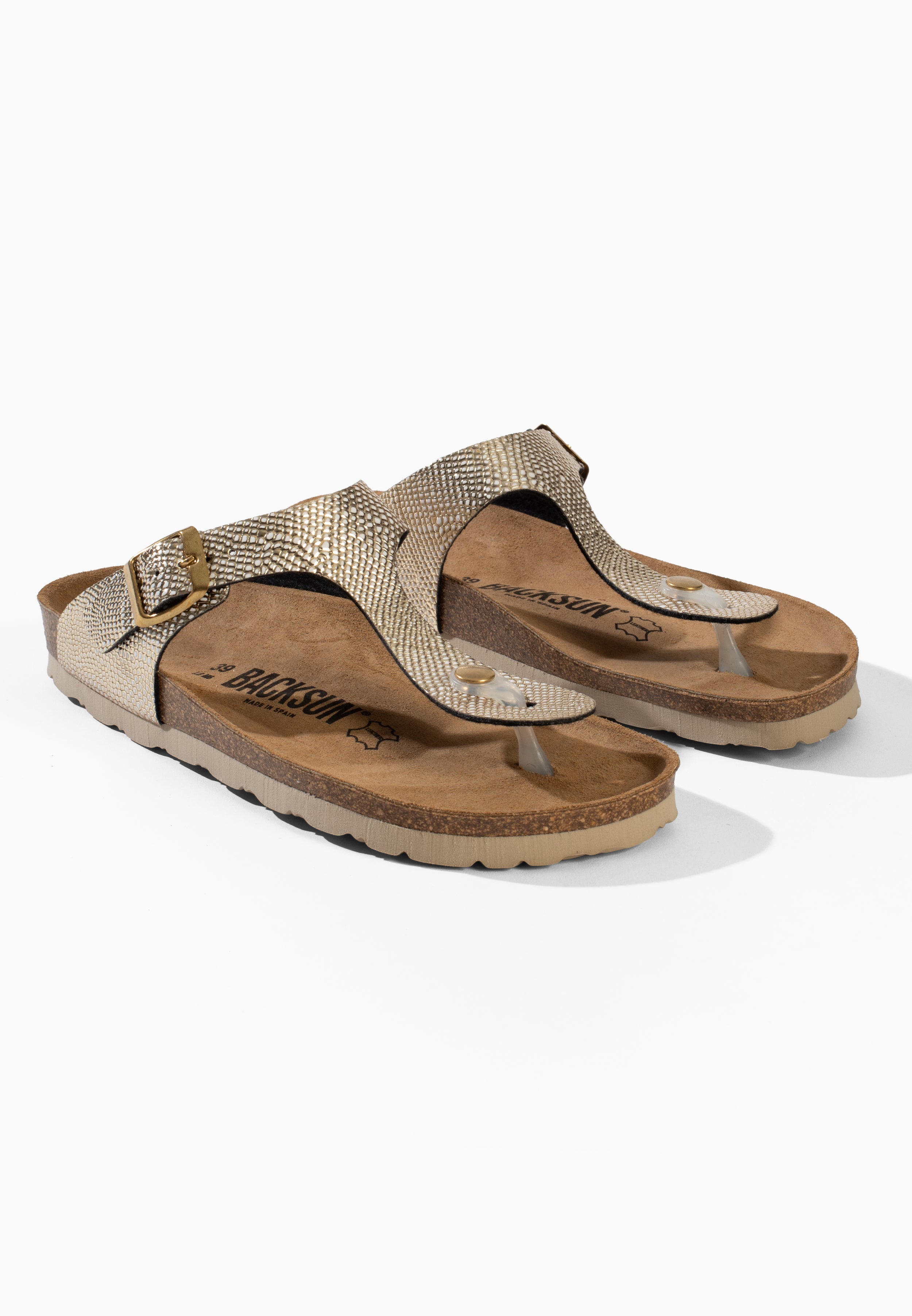 Singapore Light Gold Toe-Thong Sandals