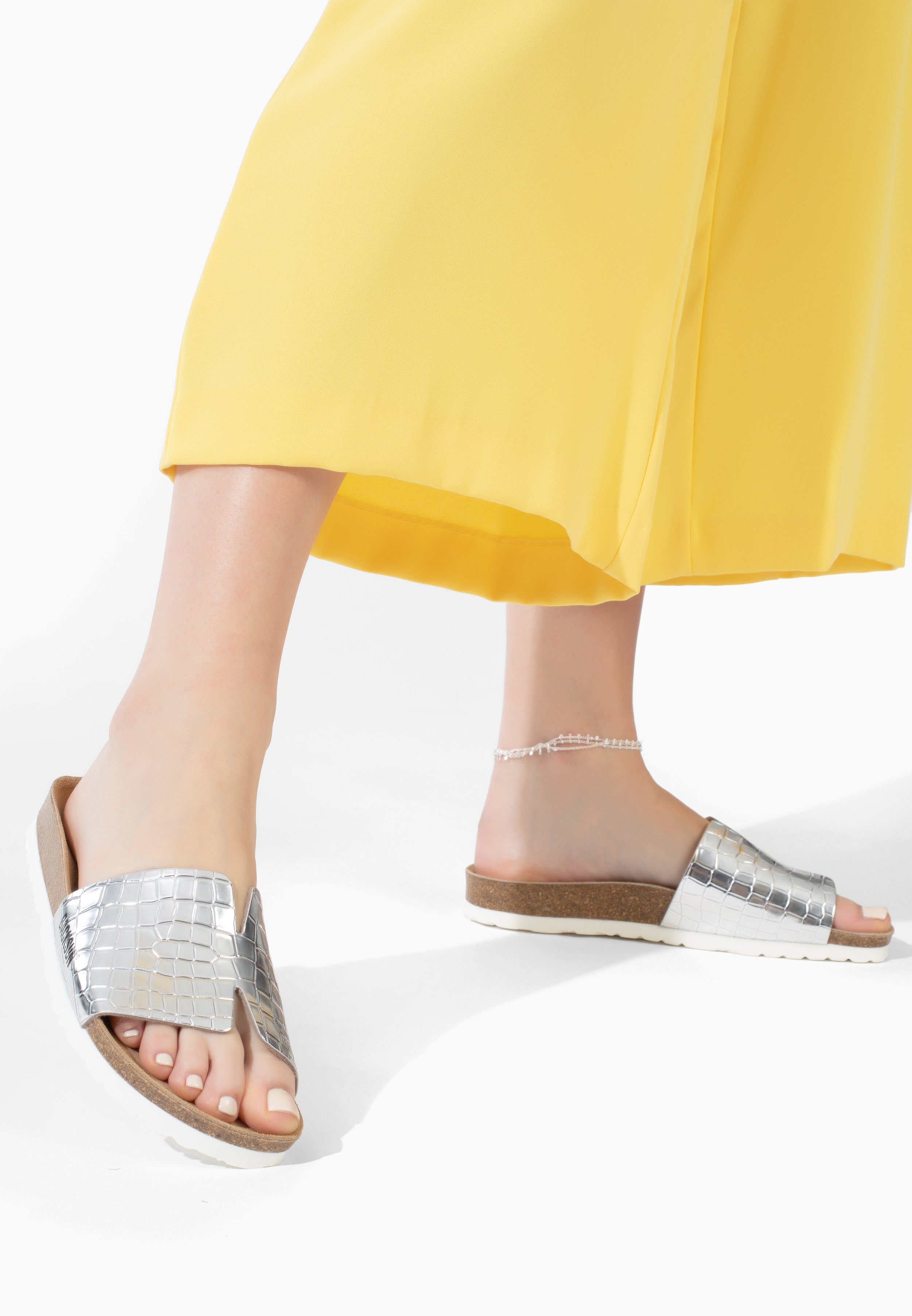 Djila Silver 1 Strap Sandals