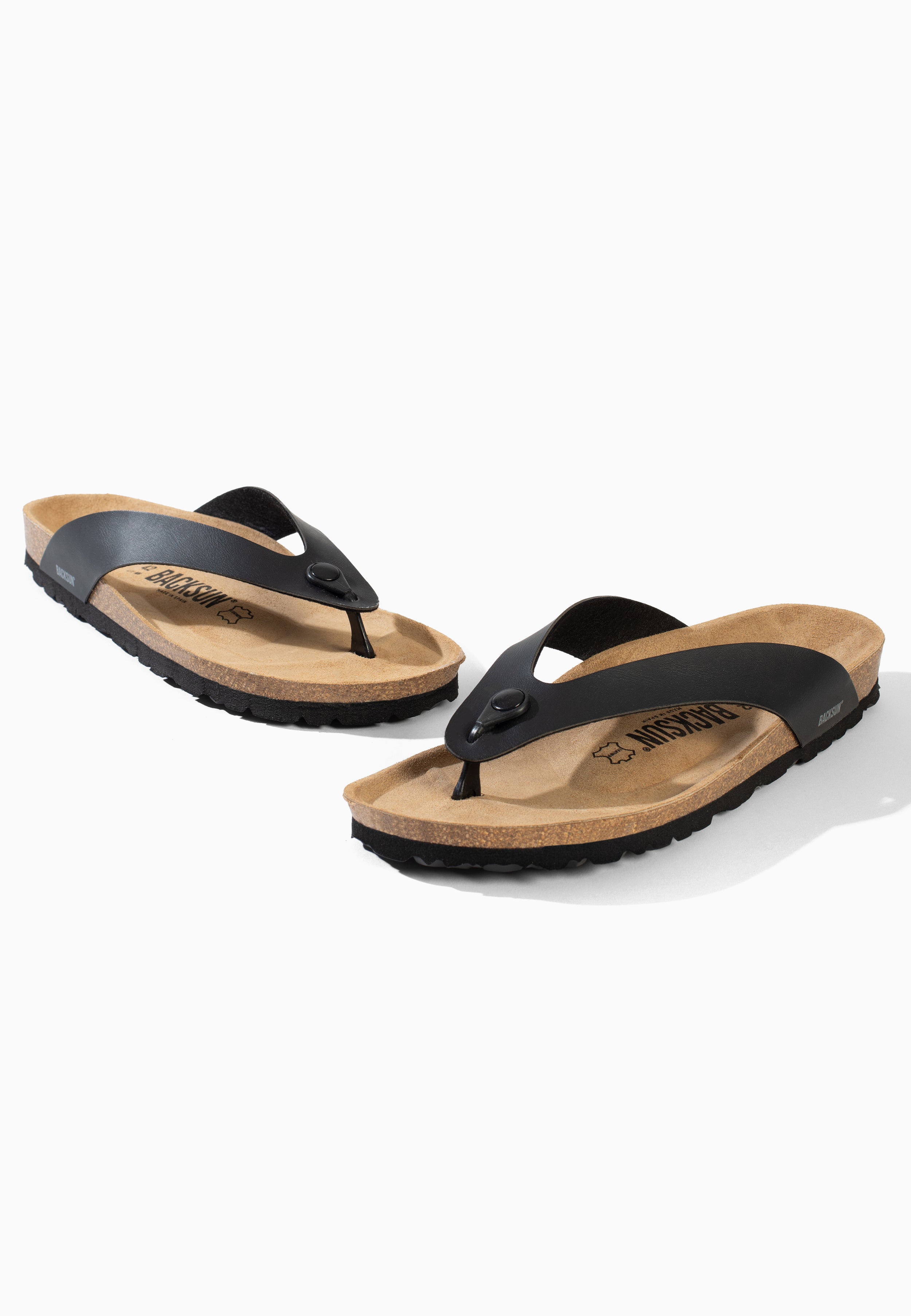 Sandales Leopoldos à entre-doigts Noir