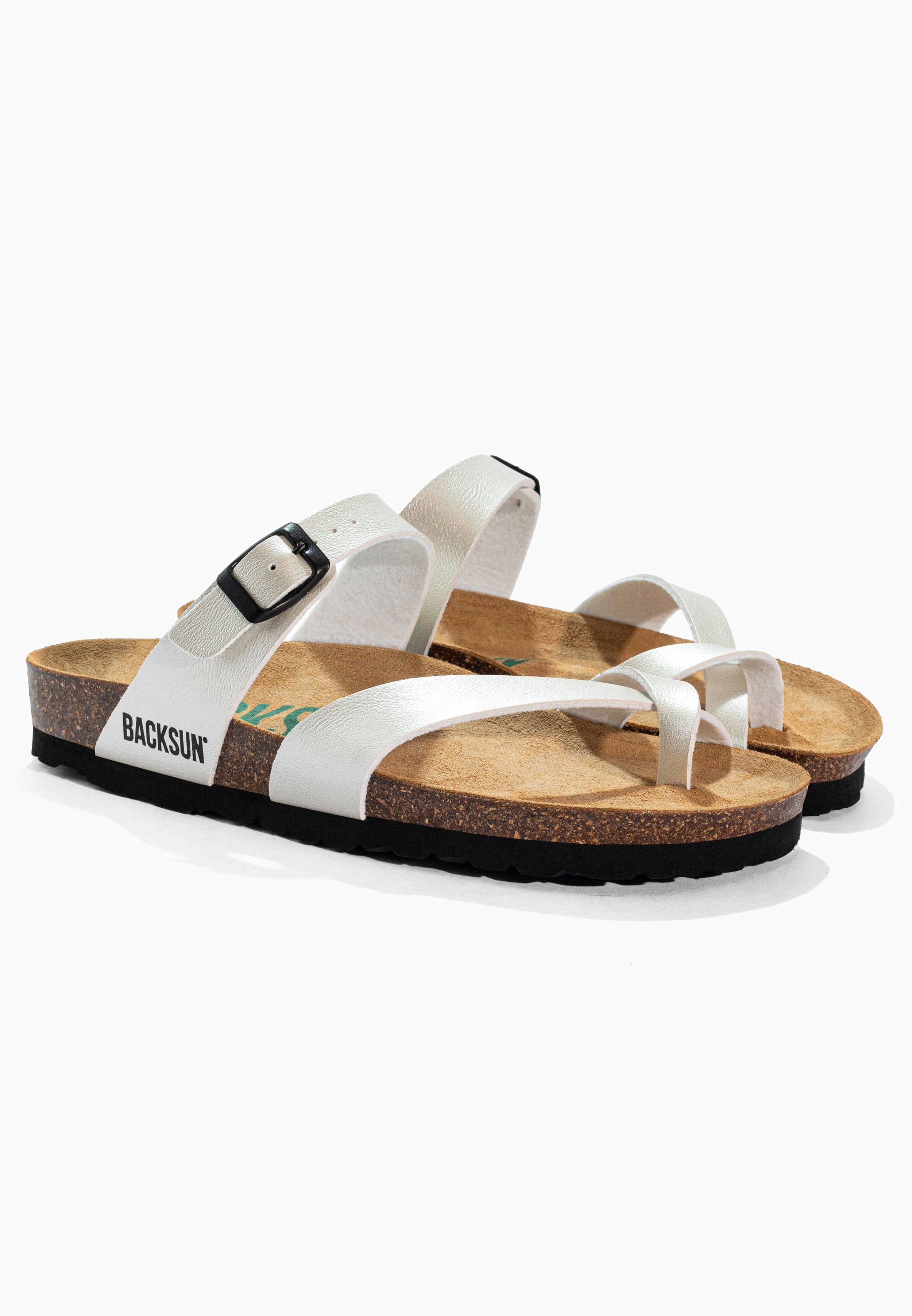 Barcelona White Toe-Thong Sandals