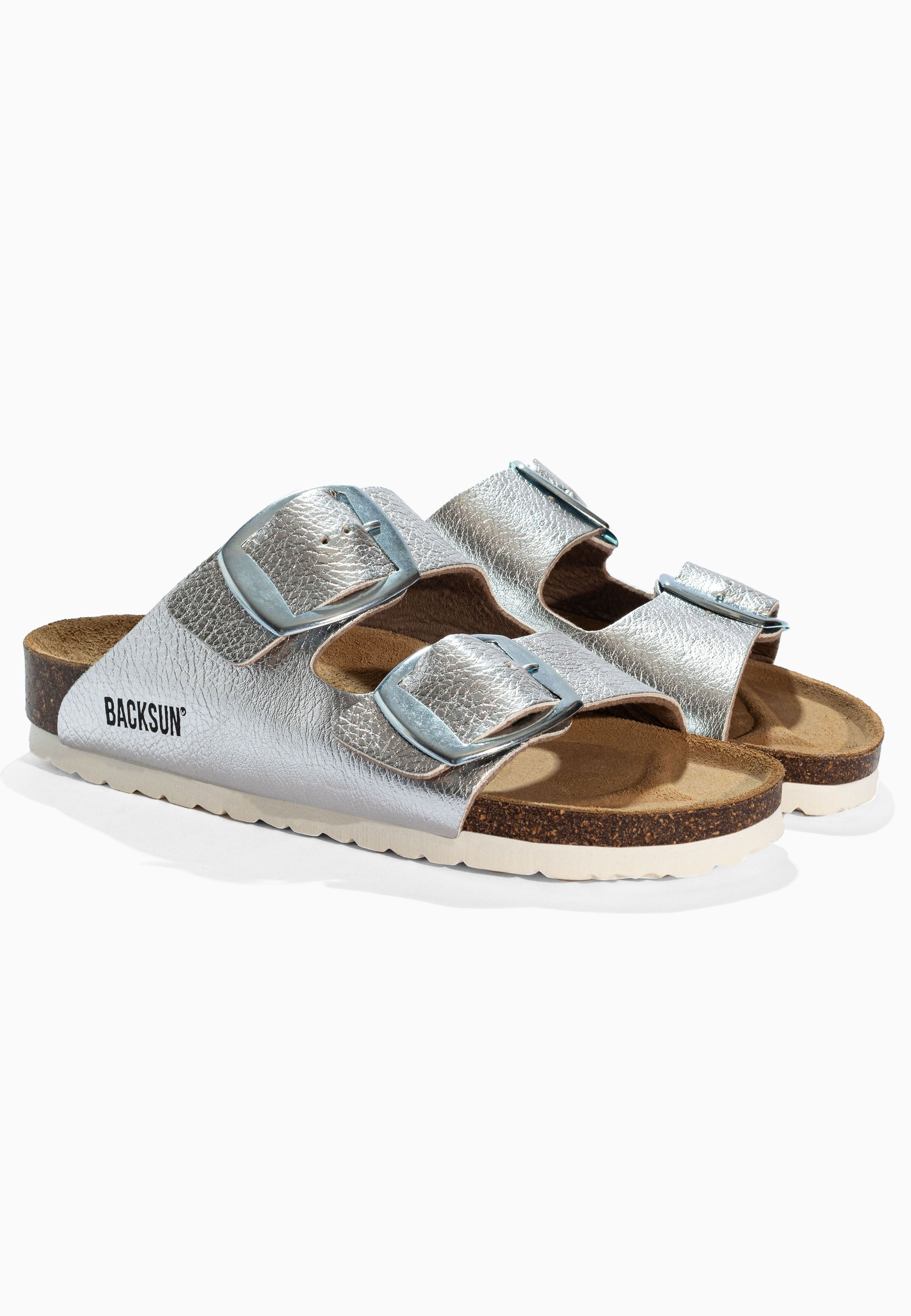 Londrina Silberne Sandalen mit 2 Riemen
