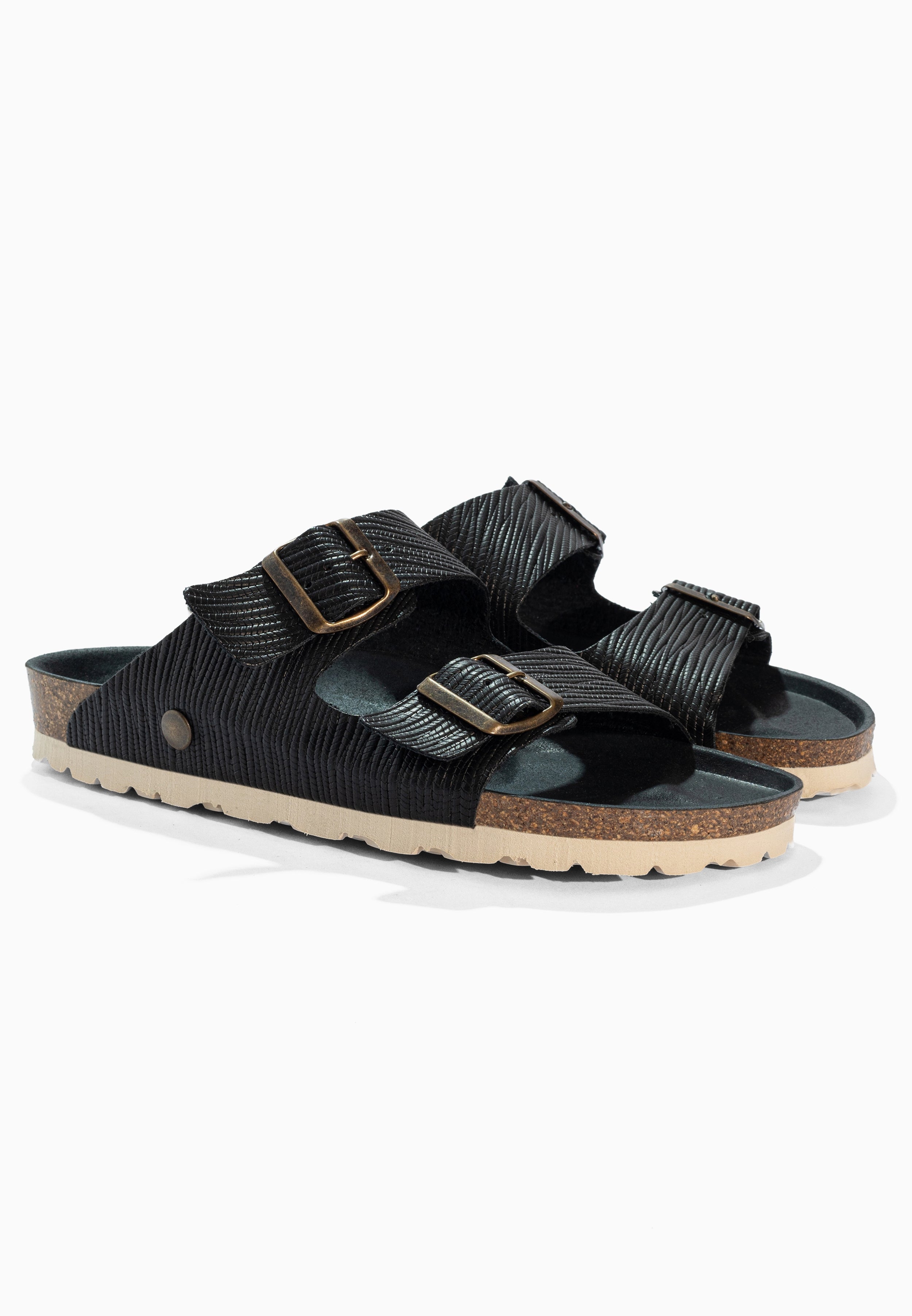 Bali Schwarze Sandalen mit 2 Riemen