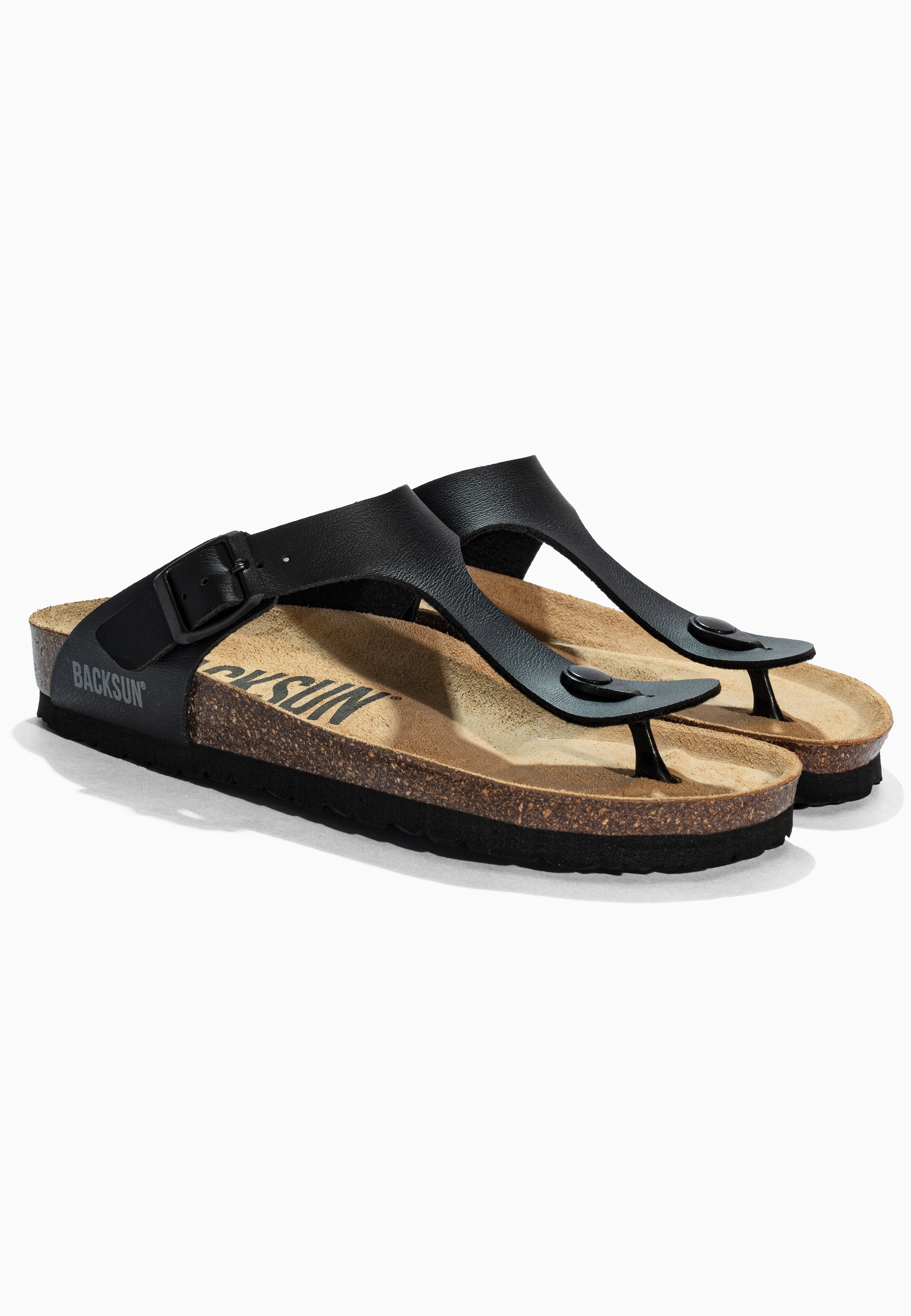 Singapore Black Toe-Thong Sandals