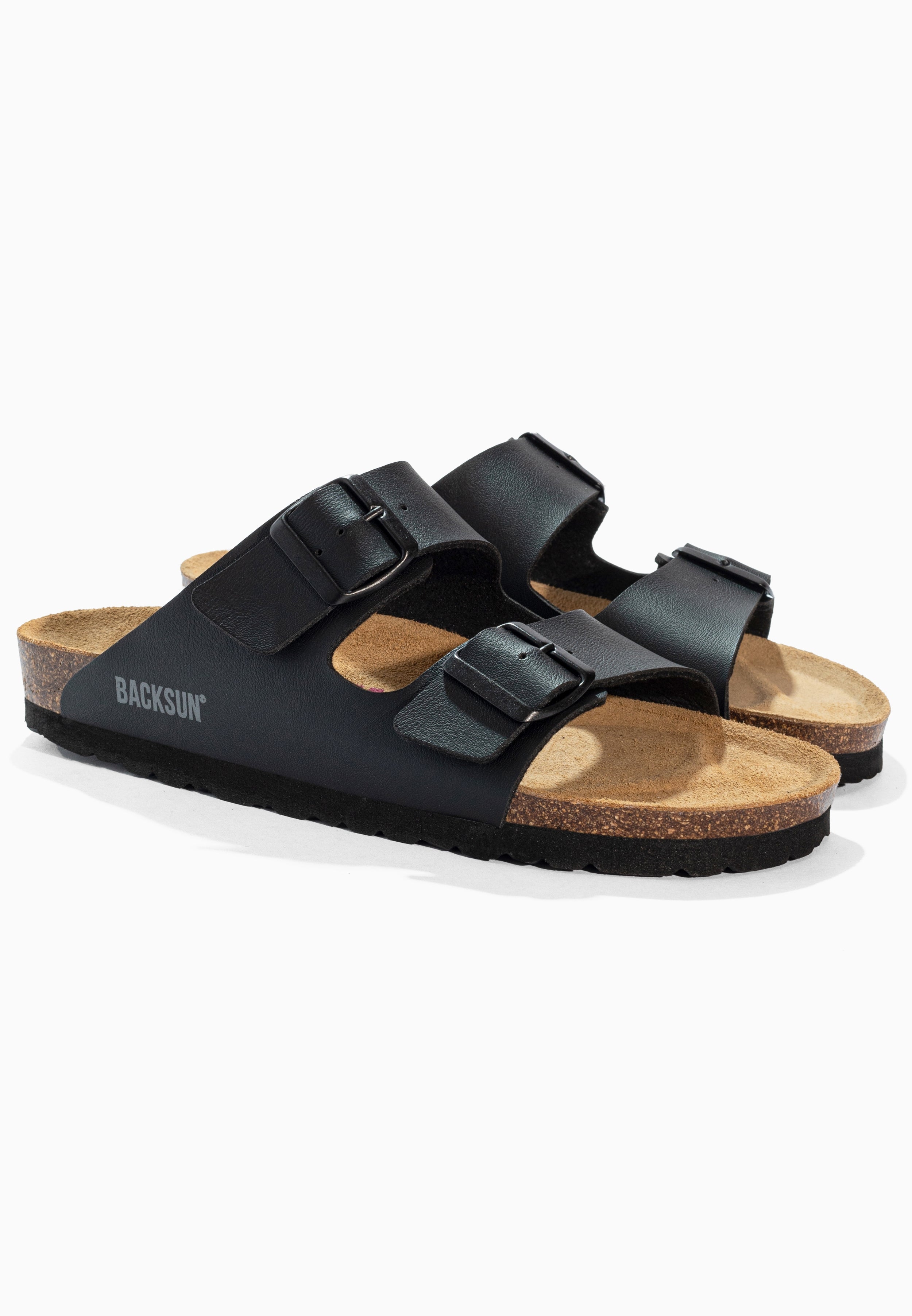 Bali Schwarze Sandalen mit 2 Riemen