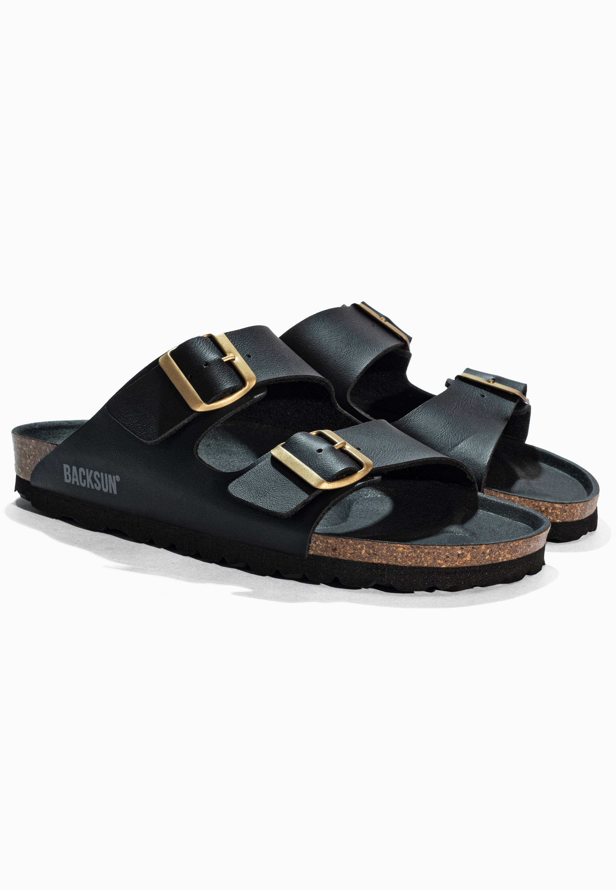 Bali Schwarze Sandalen mit 2 Riemen