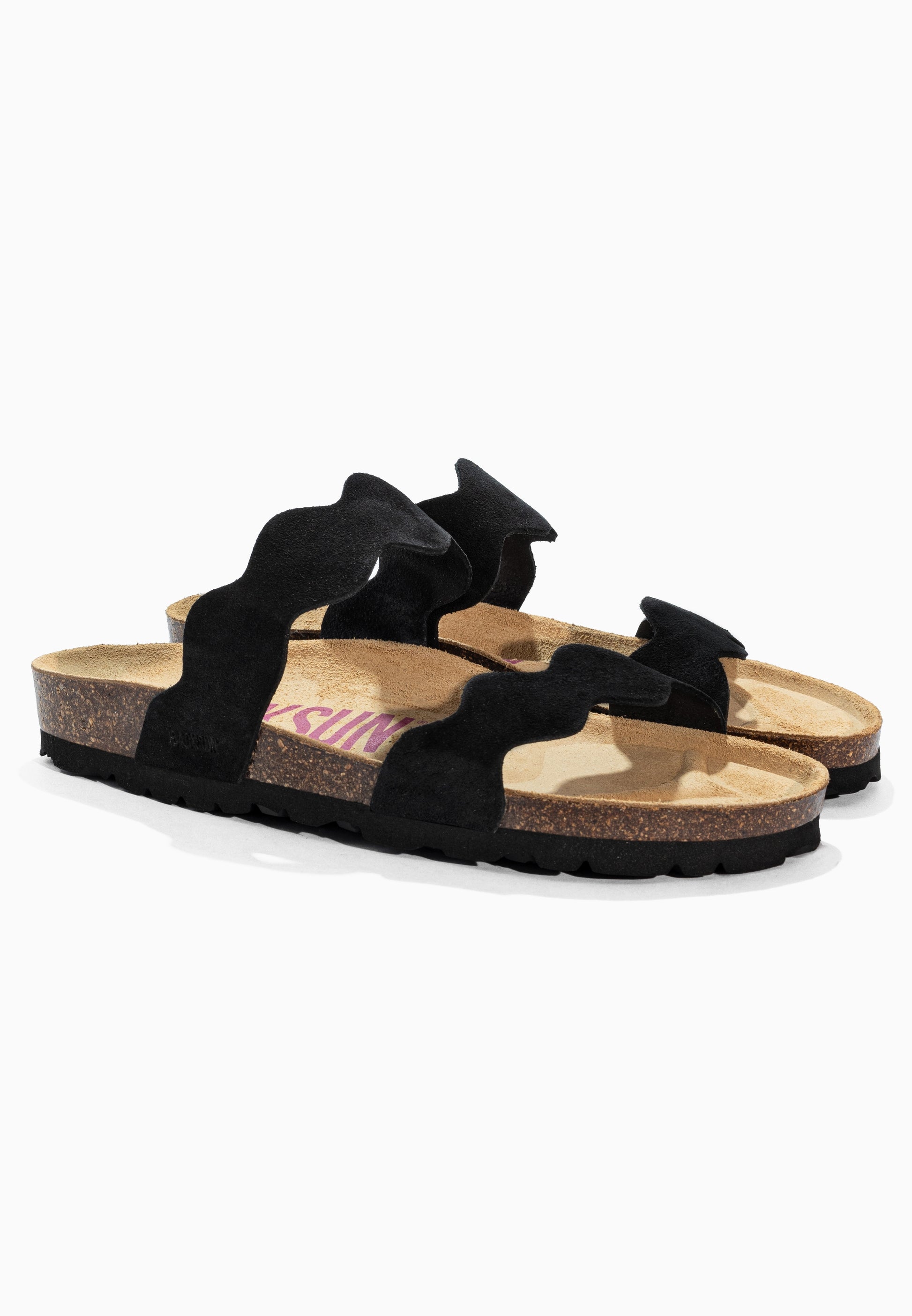 Sandales 2 Brides Sechura Noir en Cuir
