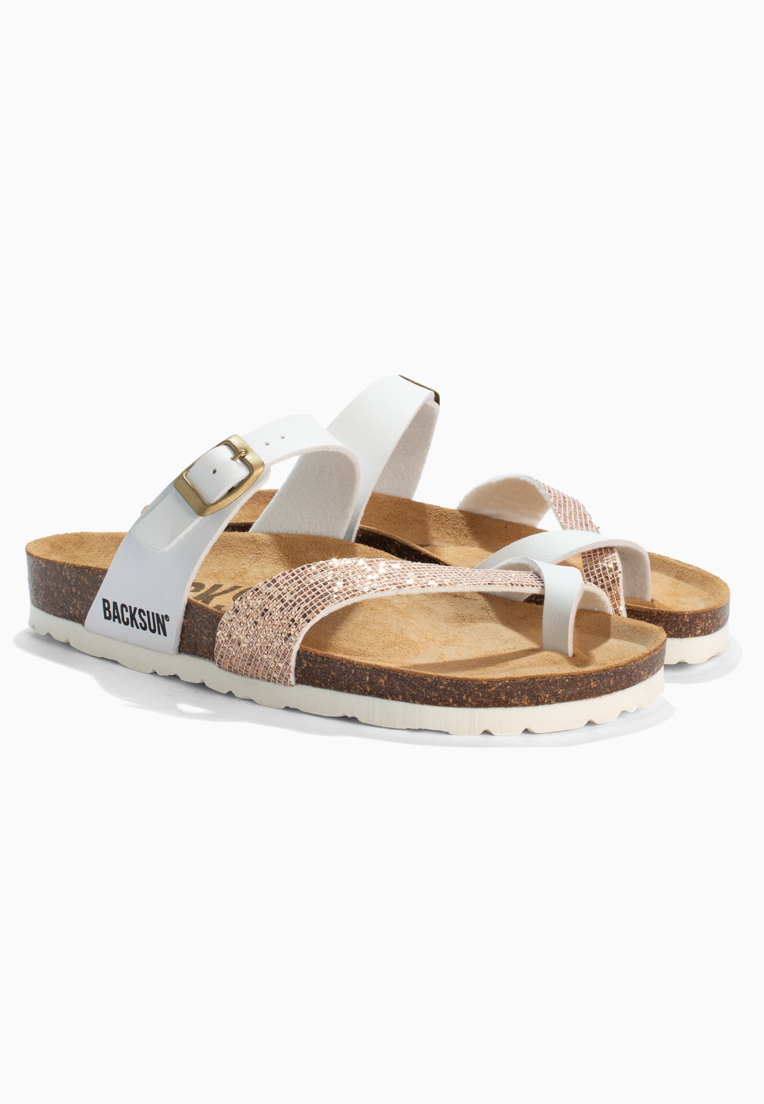 Barcelona Gold and Pink Toe-Thong Sandals