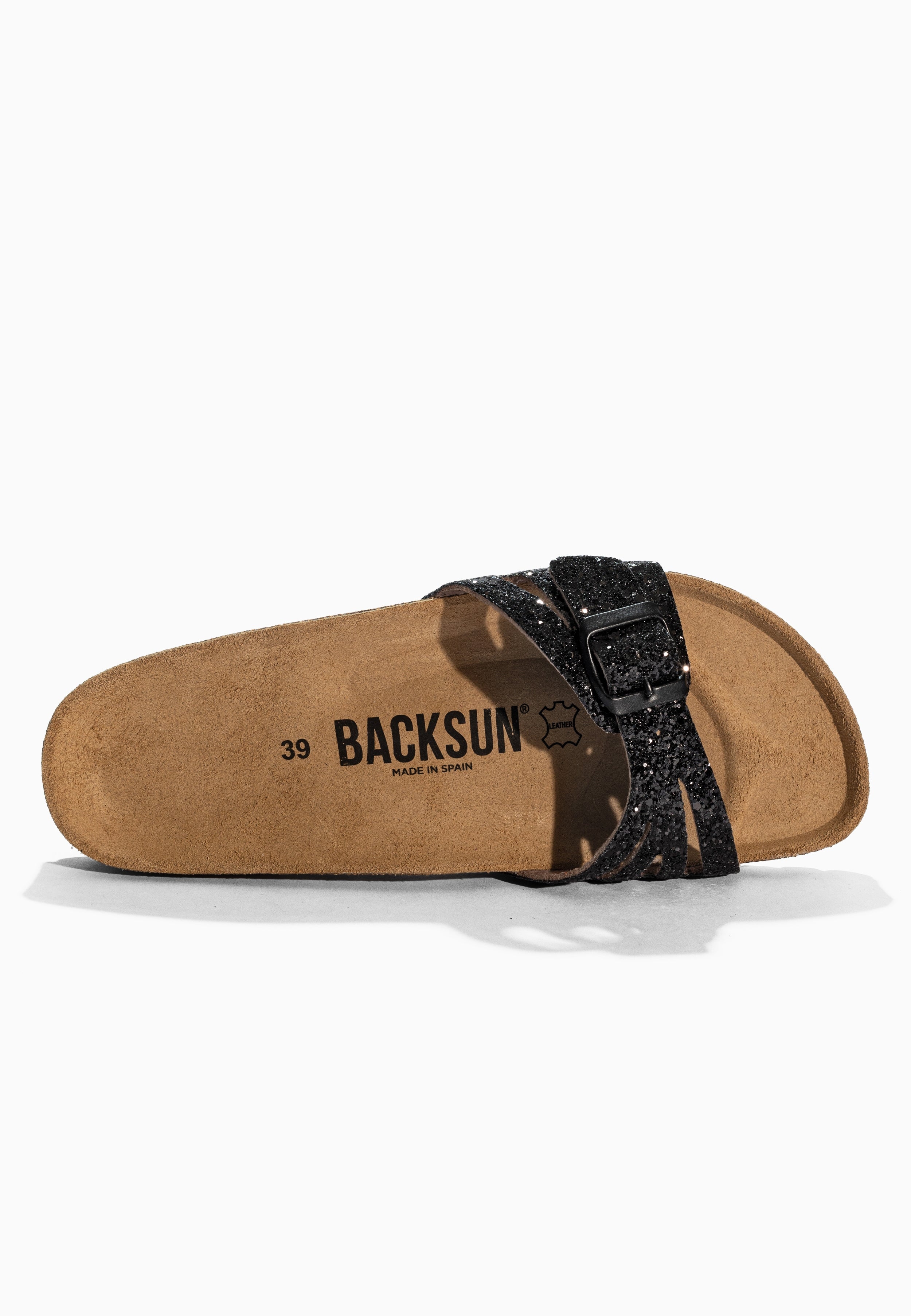 Sandales 1 Bride Venecia Noir pailleté