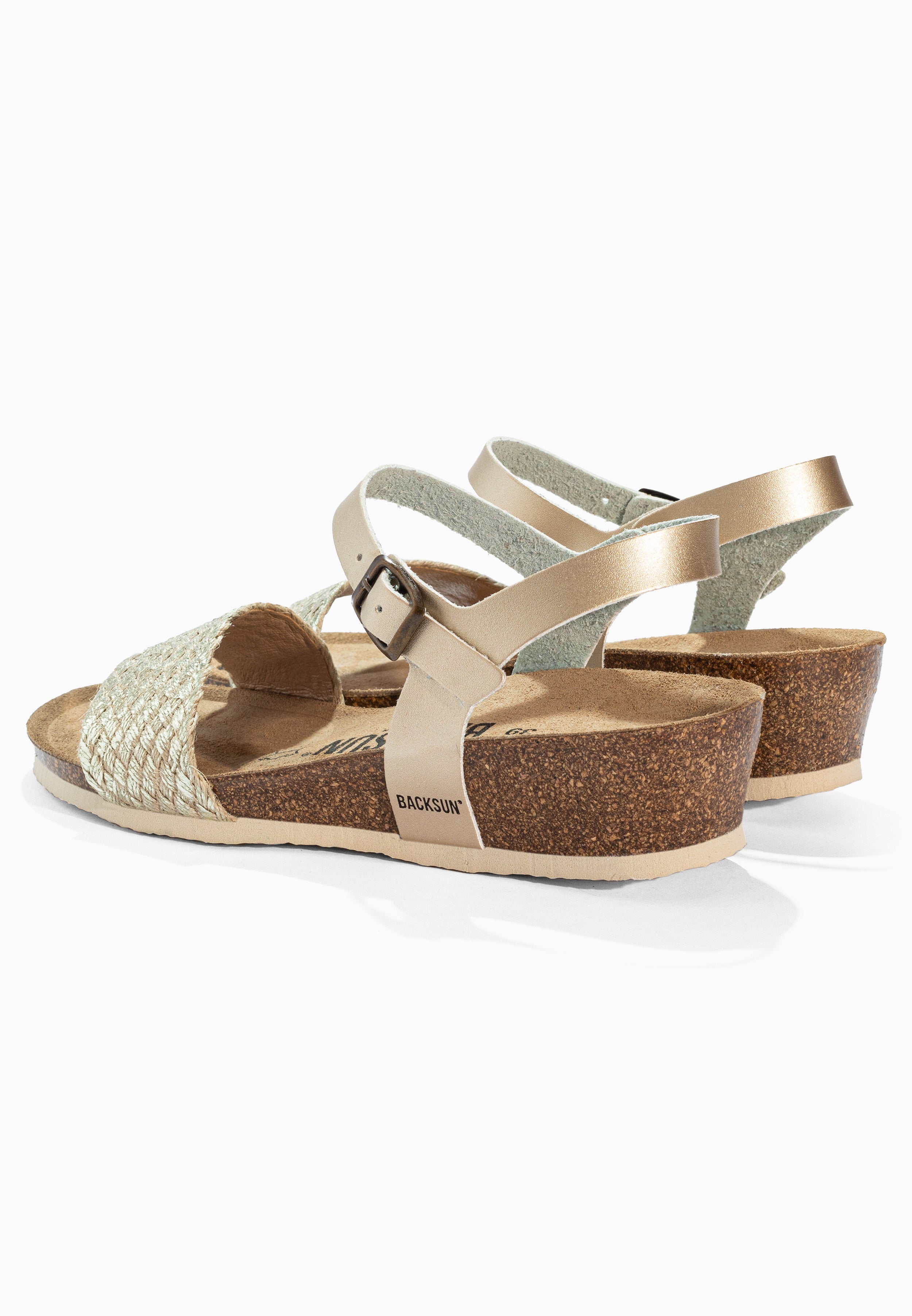 Sandales Compensées et Semi-compensées Calabria Doré