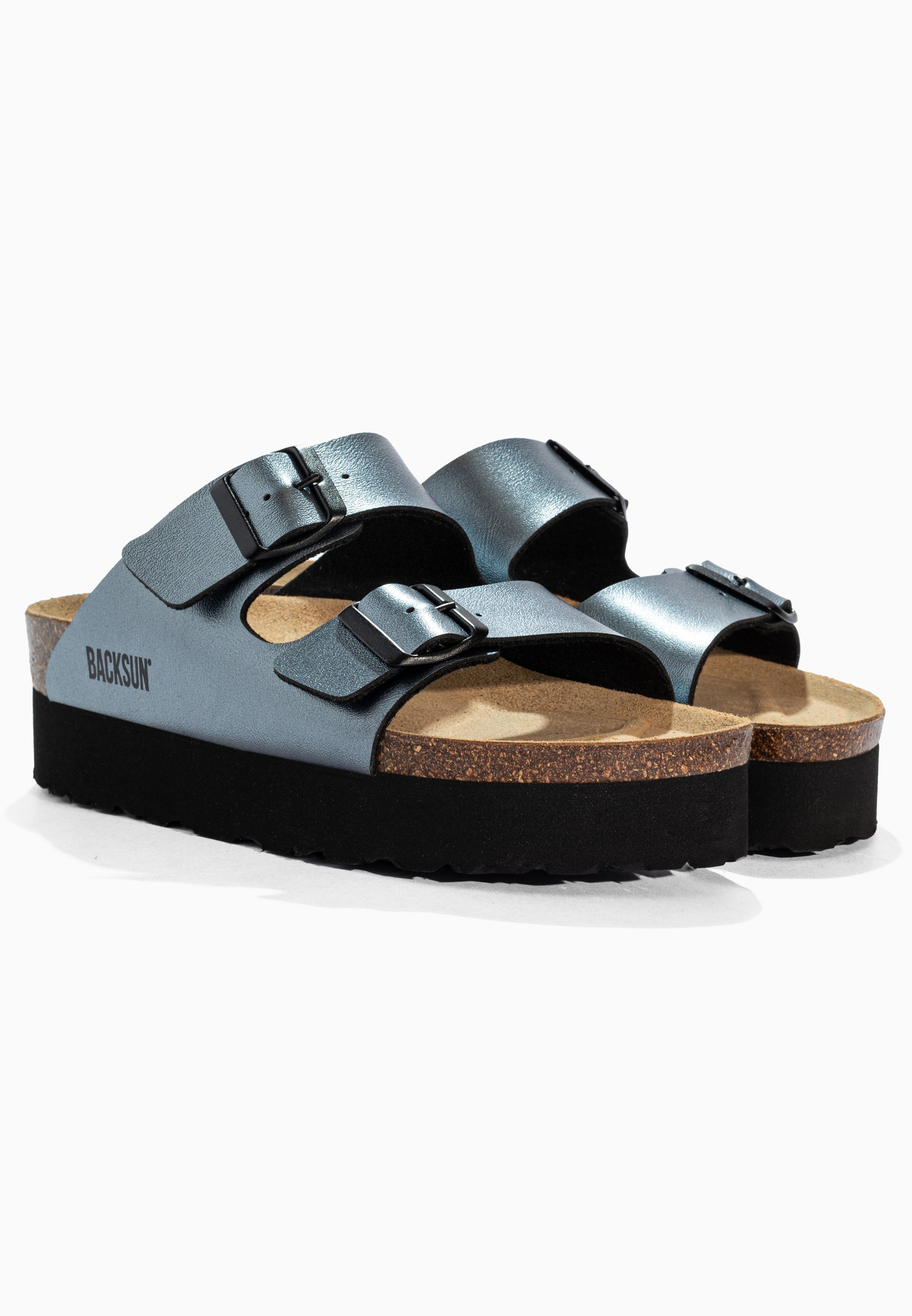Maldives Pewter Platform Sandals