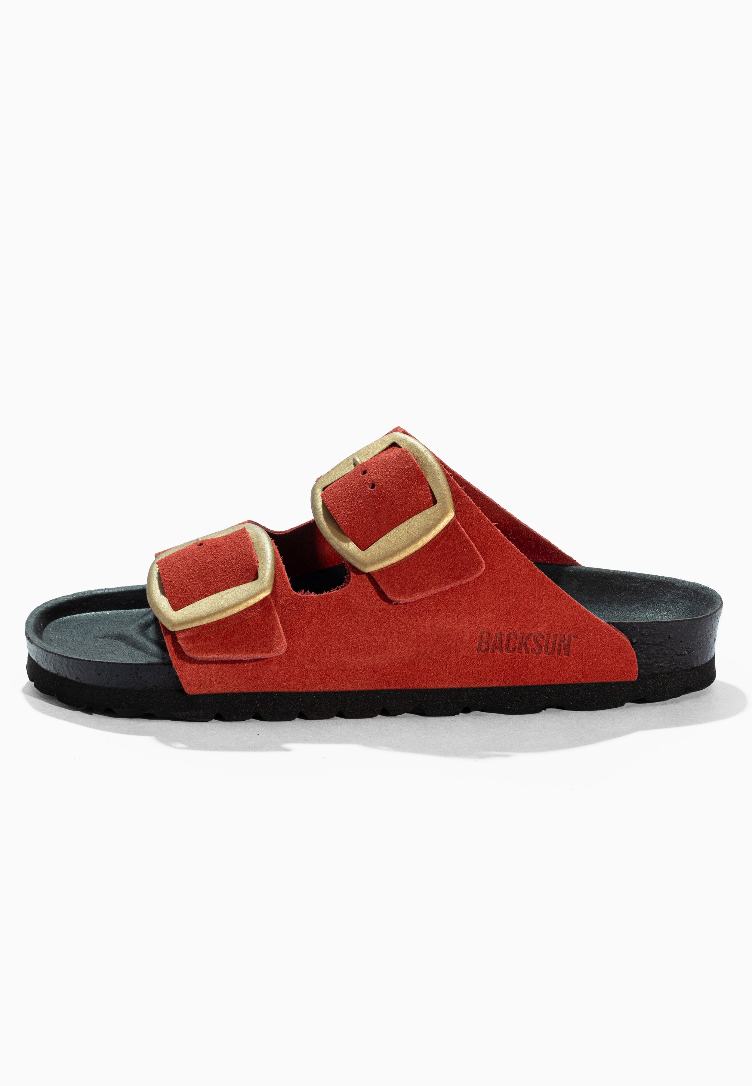 Sandales 2 Brides Londrina Orange en Cuir Suédé