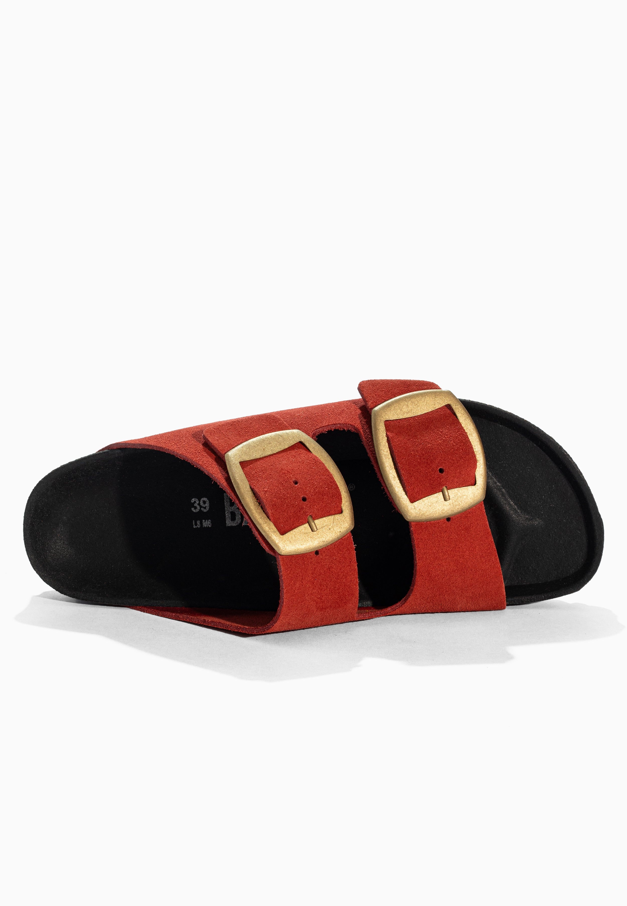 Sandales 2 Brides Londrina Orange en Cuir Suédé