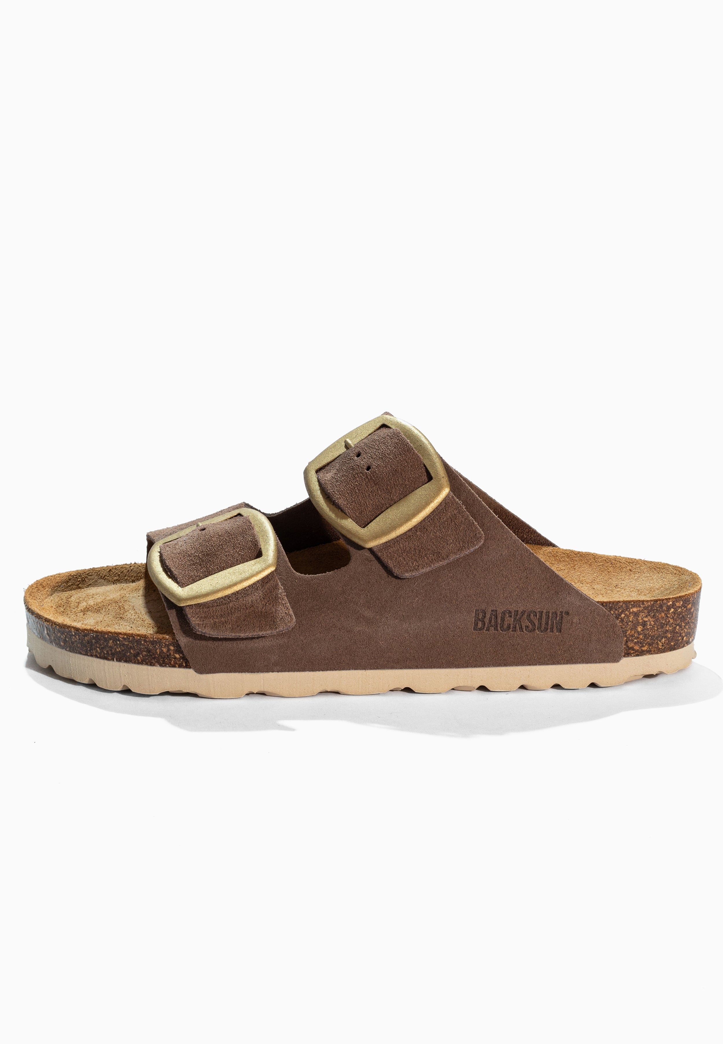 Sandales 2 Brides Londrina Beige en Cuir Suédé