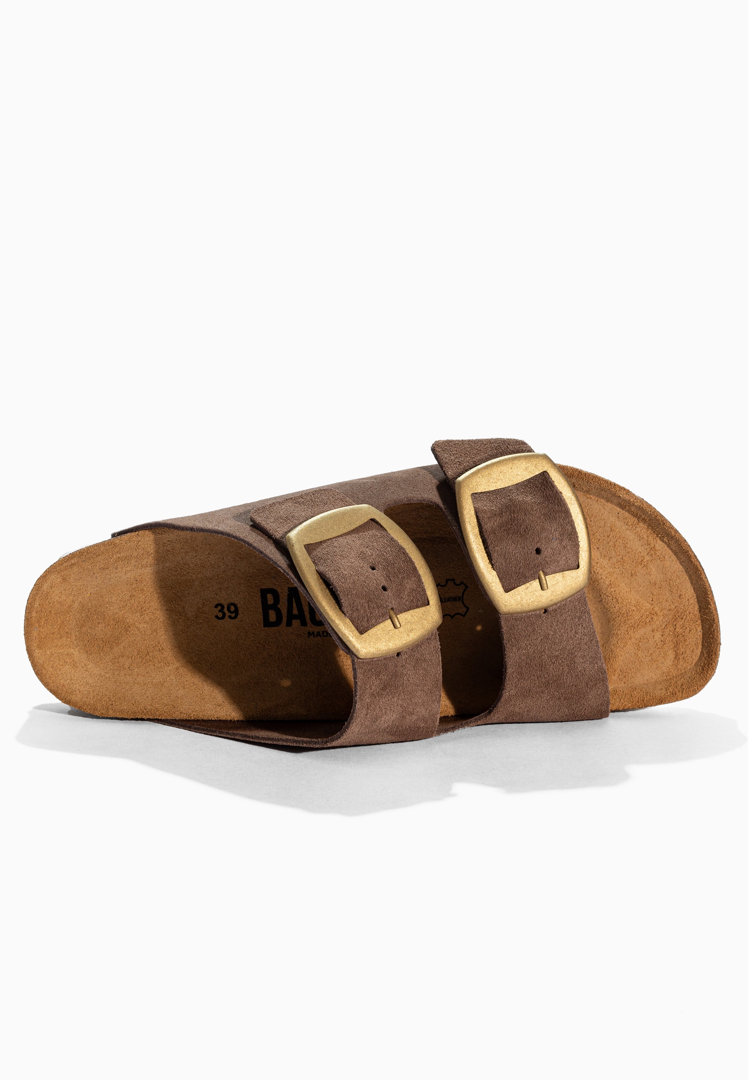 Sandales 2 Brides Londrina Beige en Cuir Suédé