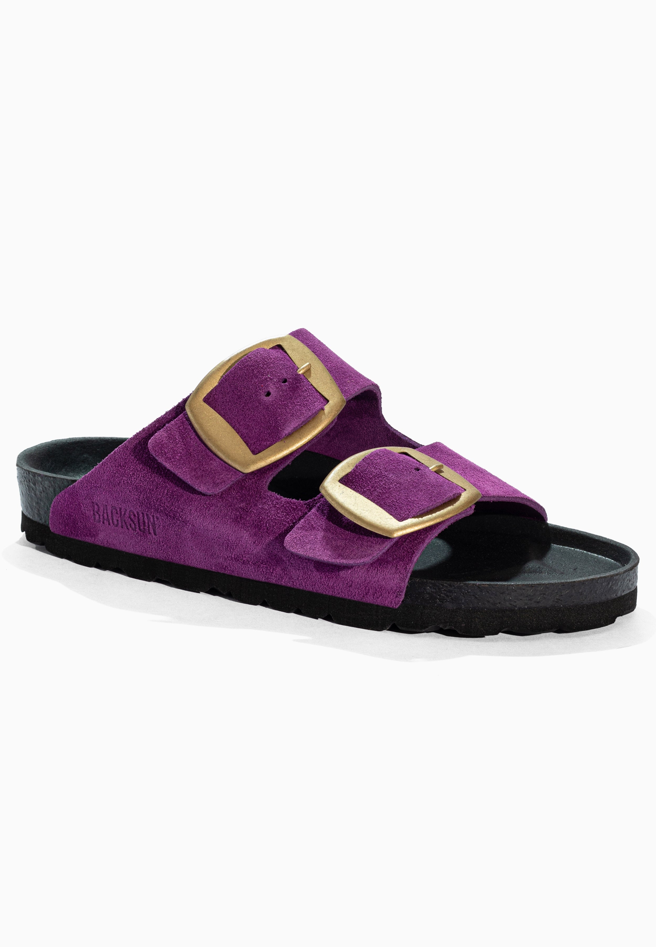Sandales 2 Brides Londrina Violet en Cuir Suédé