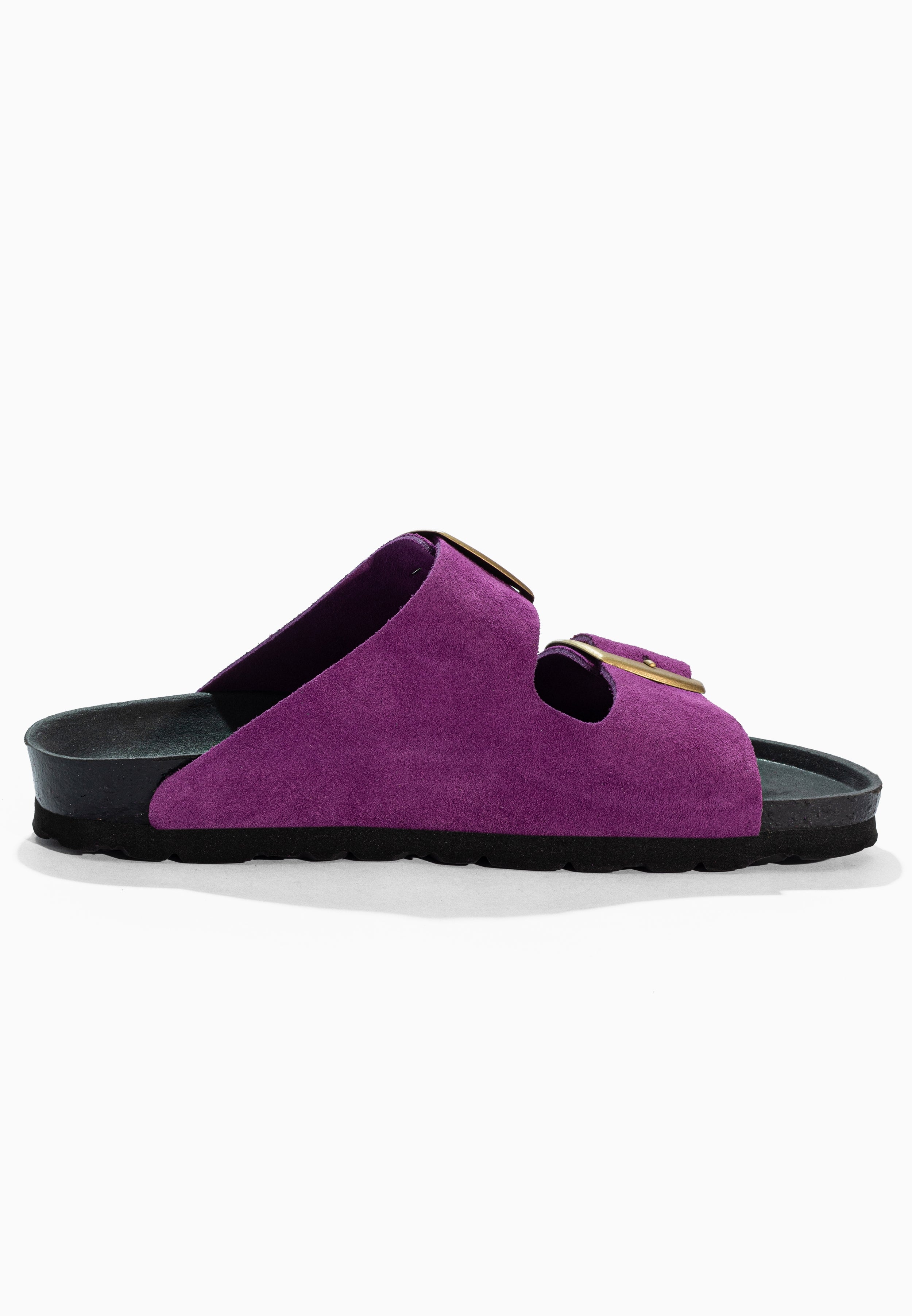 Sandales 2 Brides Londrina Violet en Cuir Suédé