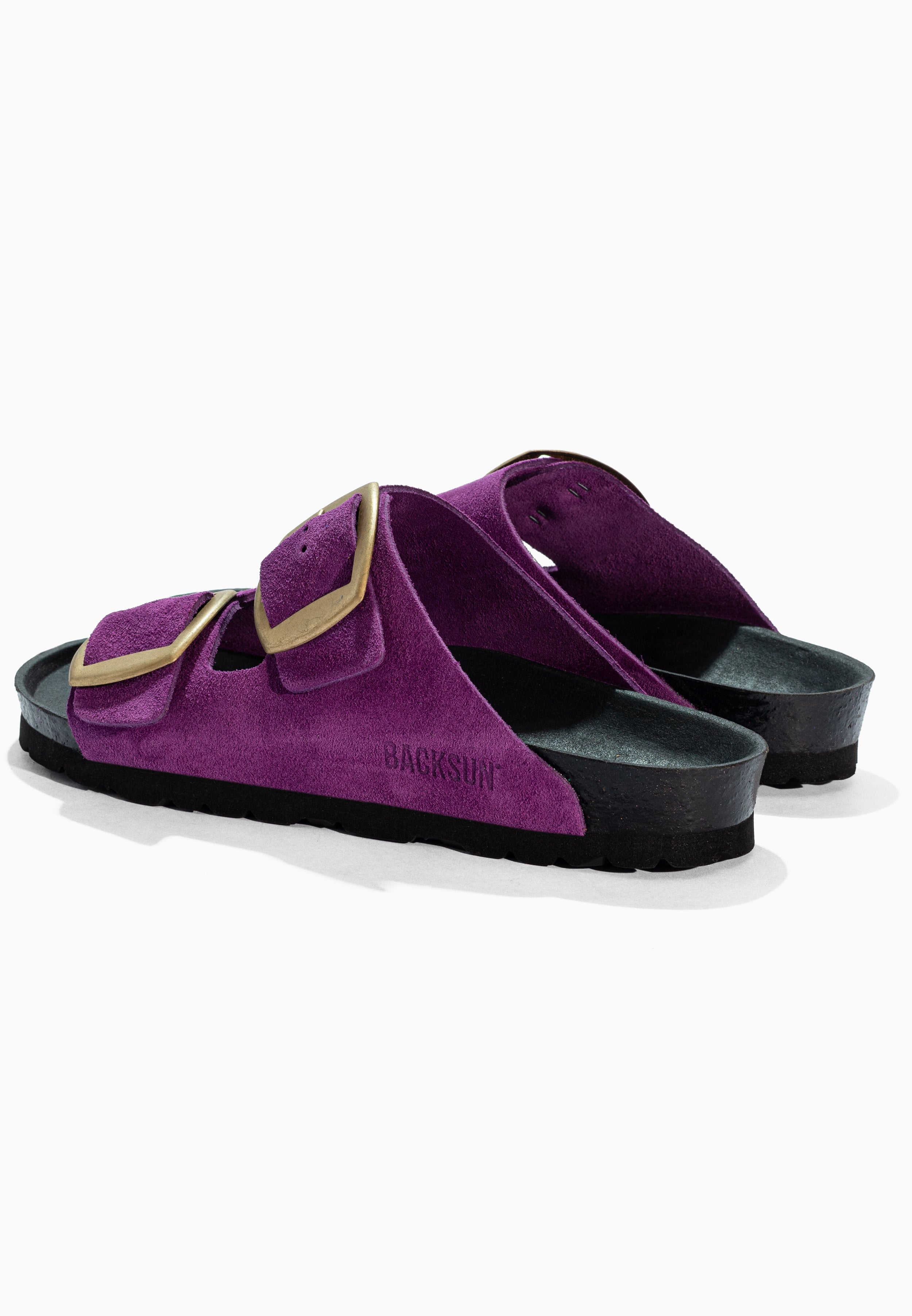 Sandales 2 Brides Londrina Violet en Cuir Suédé