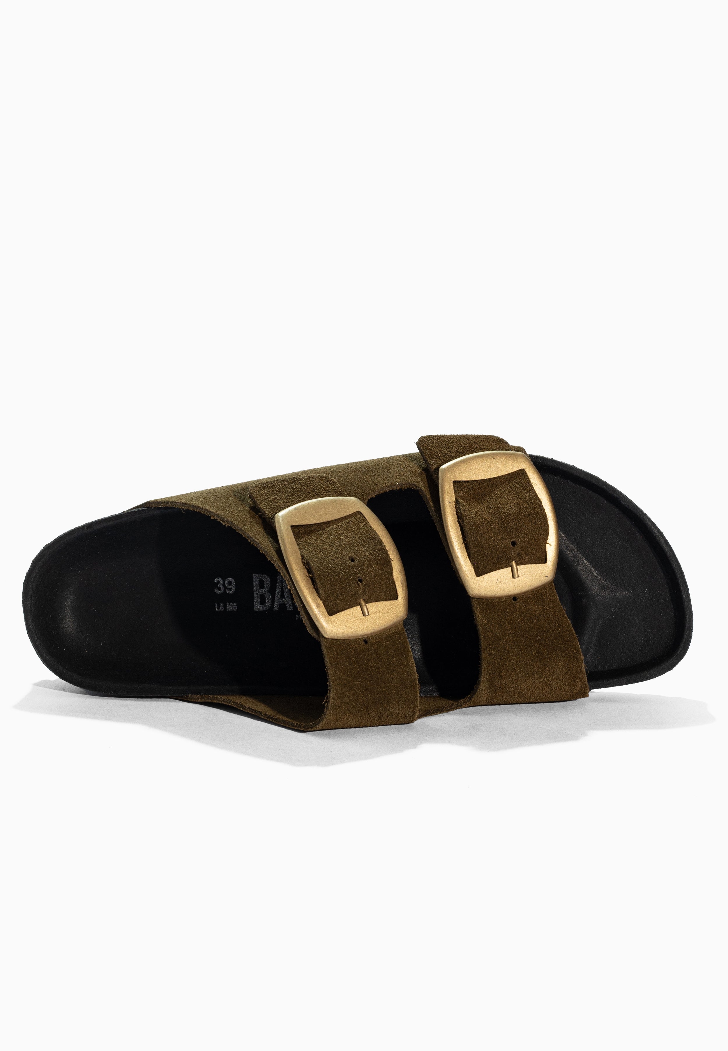 Sandales 2 Brides Londrina Kaki en Cuir Suédé