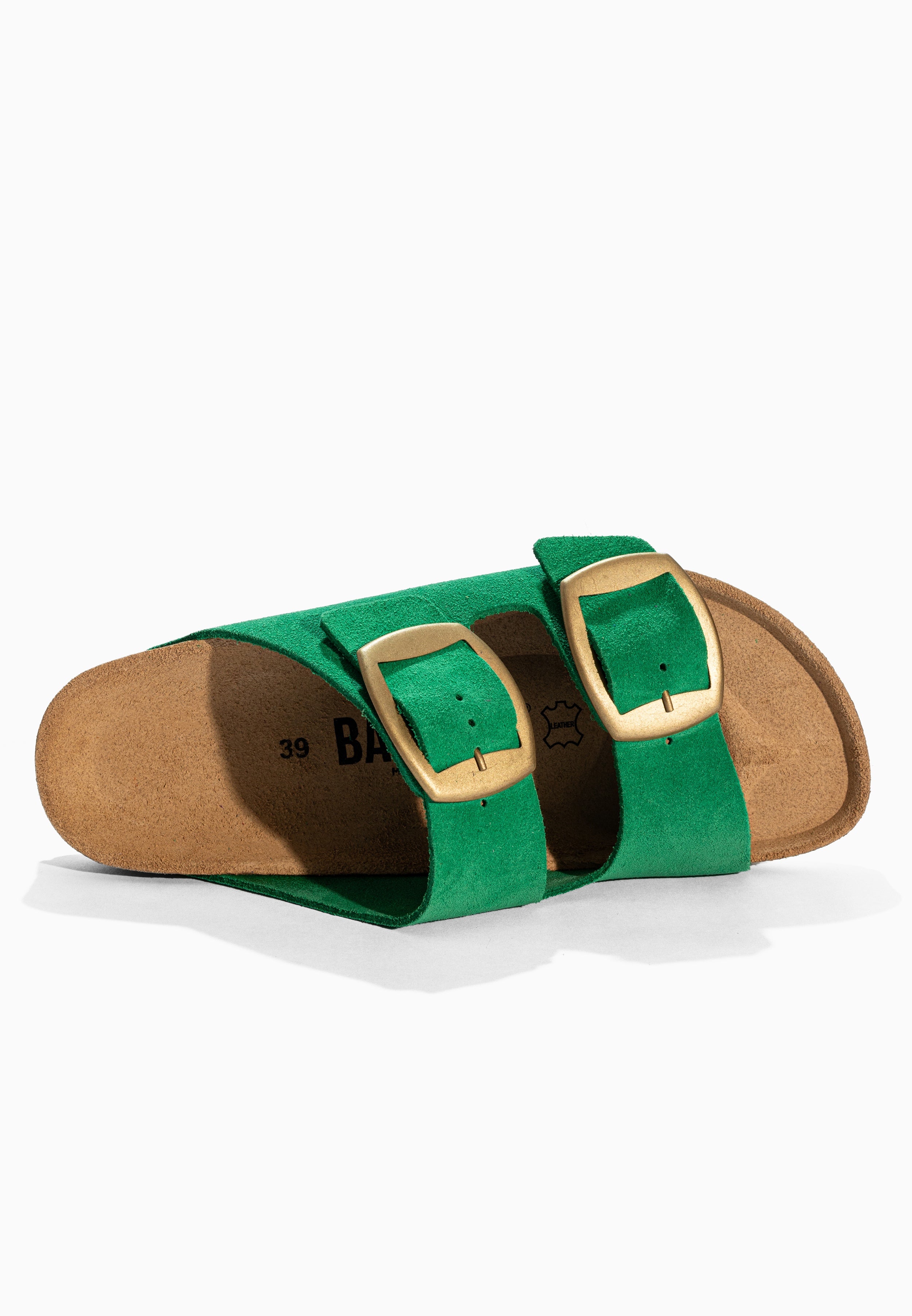 Sandales 2 Brides Londrina Vert en Cuir Suédé