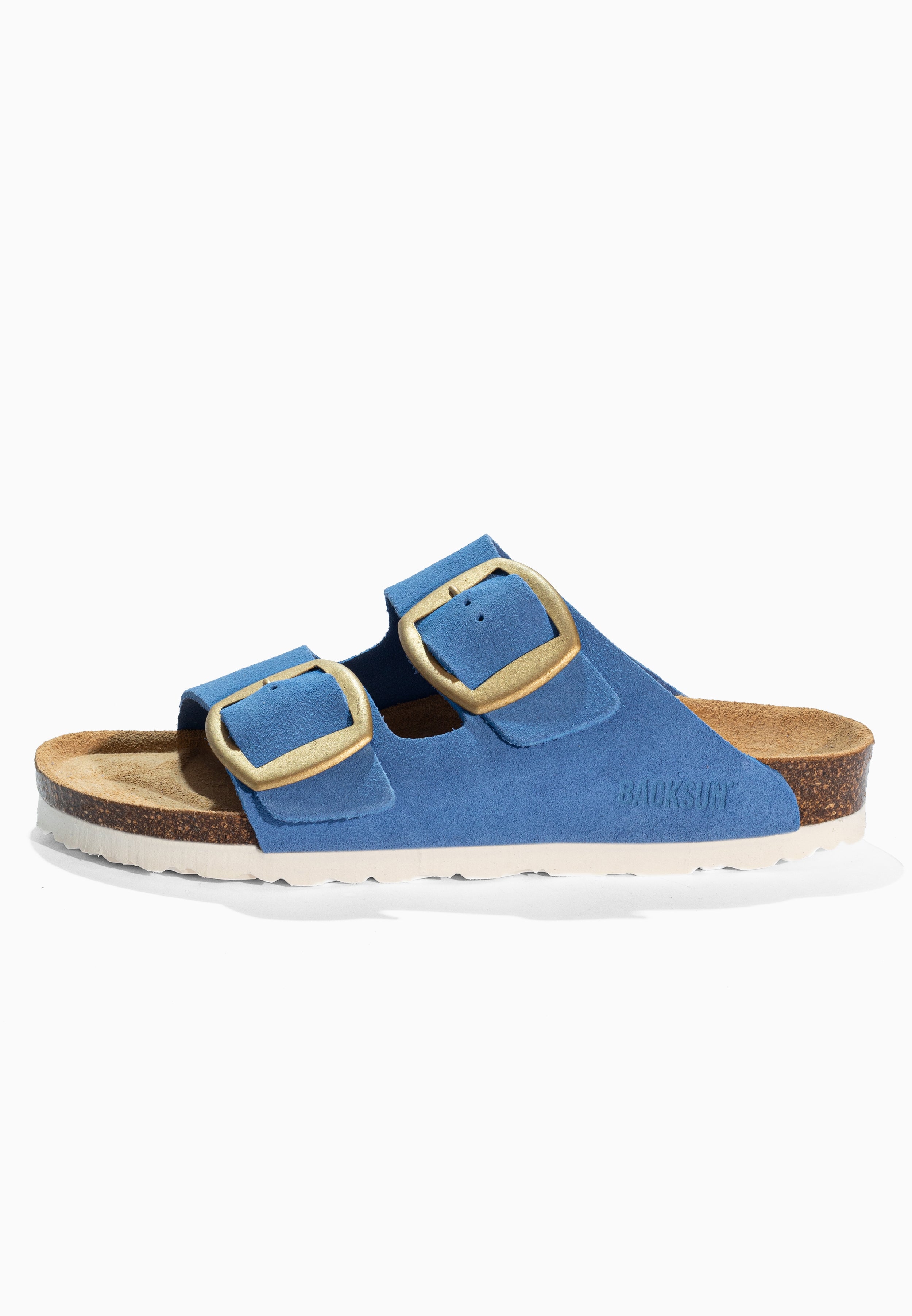 Sandales 2 Brides Londrina Bleu en Cuir Suédé