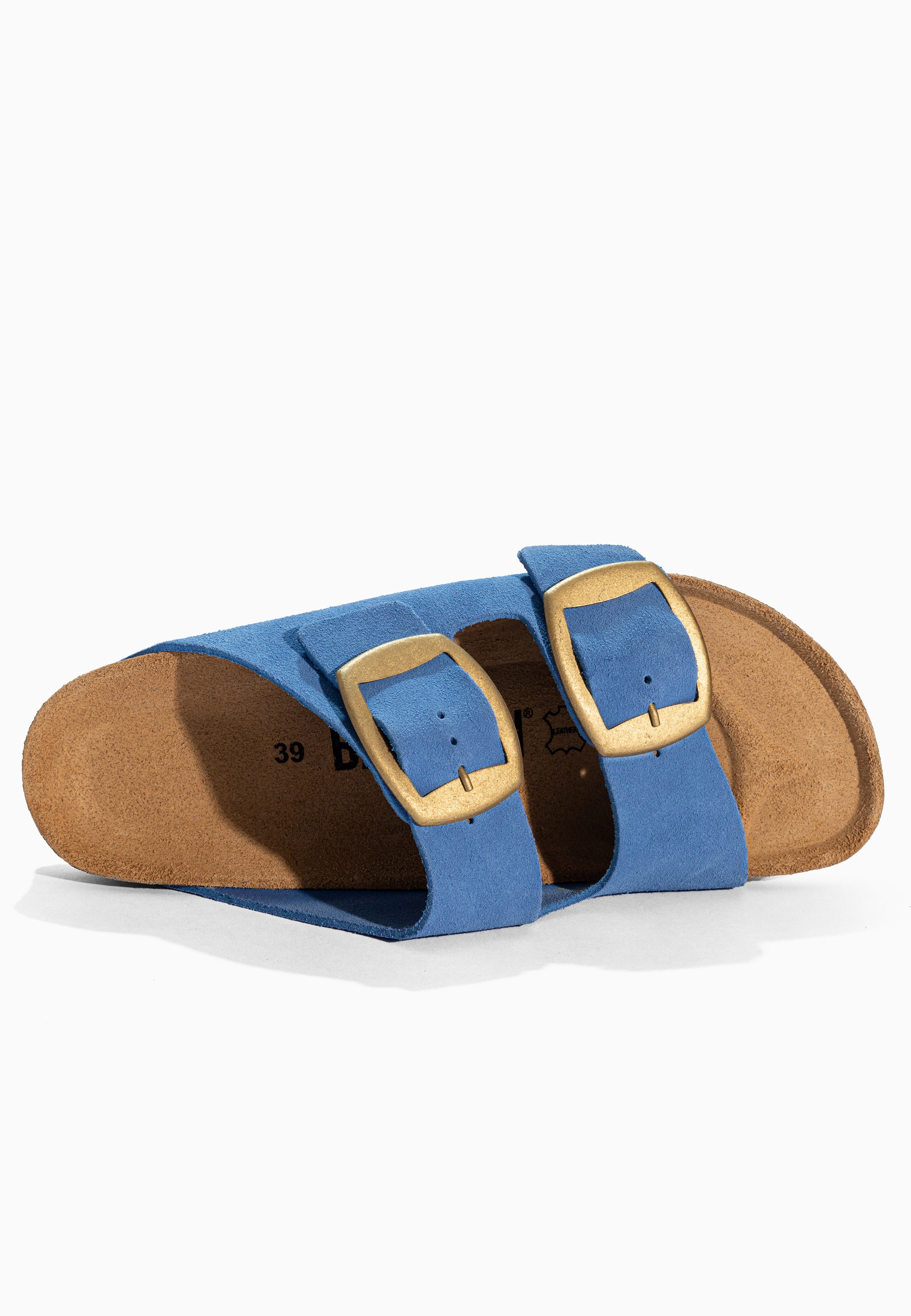 Sandales 2 Brides Londrina Bleu en Cuir Suédé