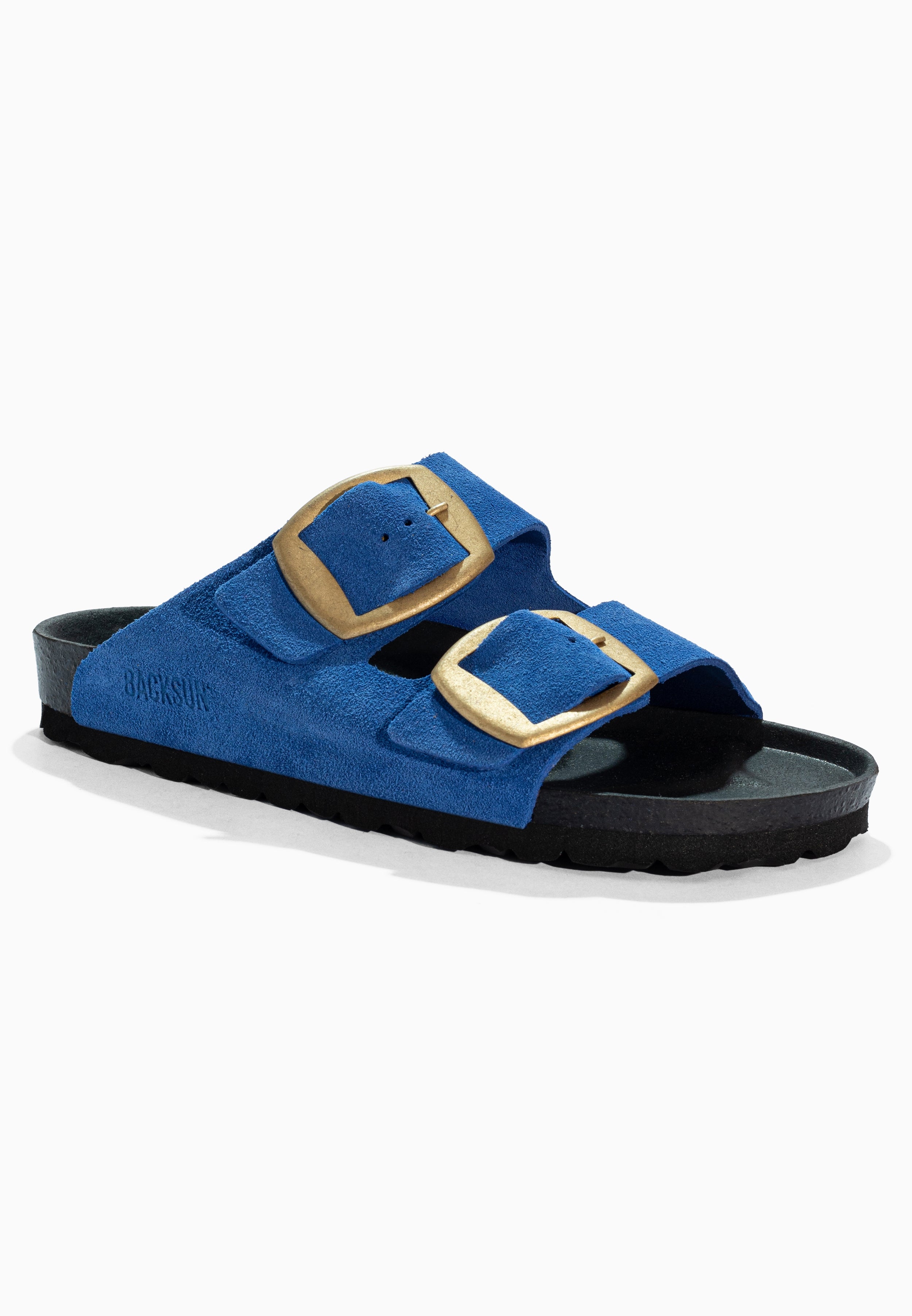 Sandales 2 Brides Londrina Bleu en Cuir Suédé