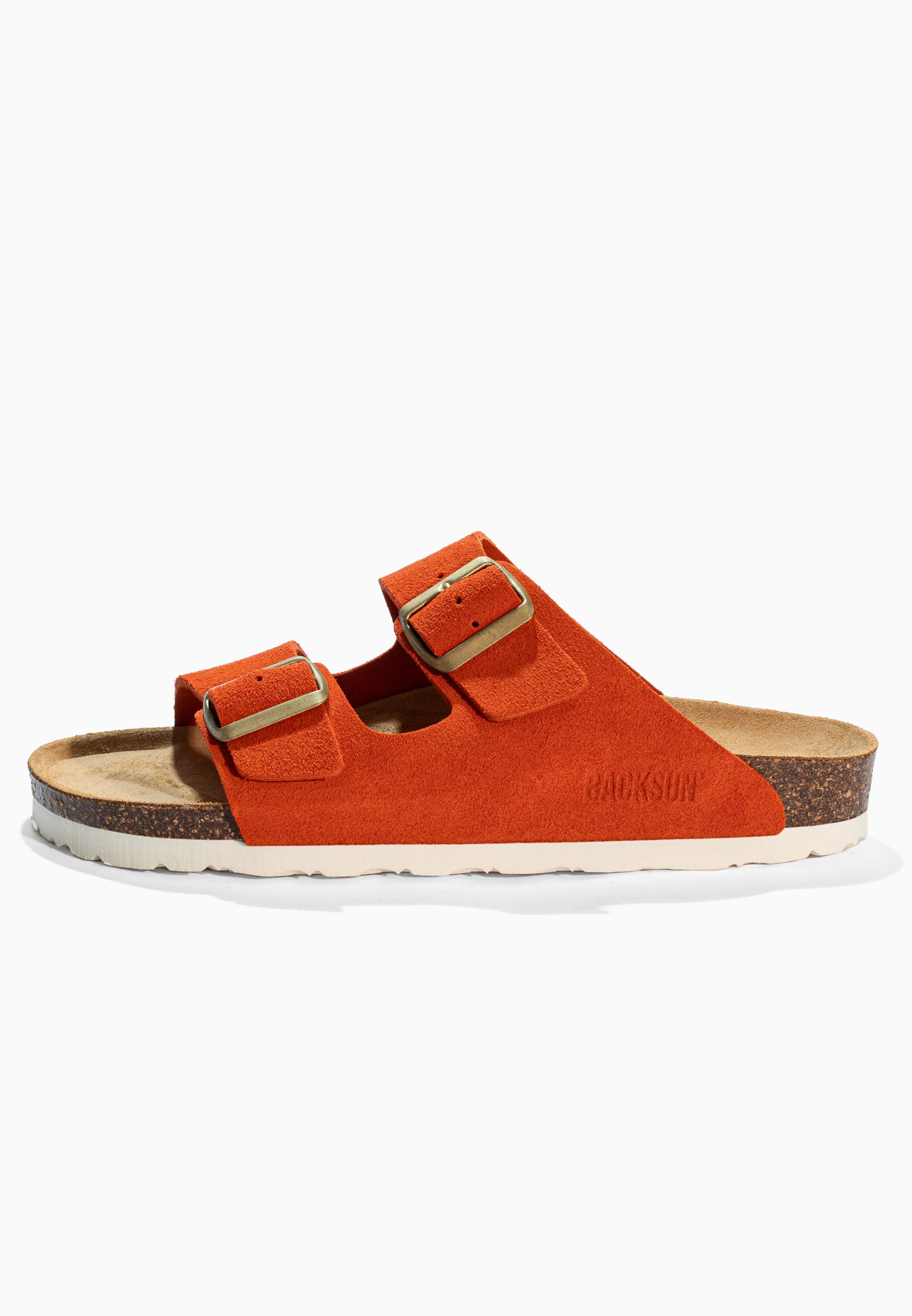 Sandales 2 Brides Bali Orange en Cuir Suédé