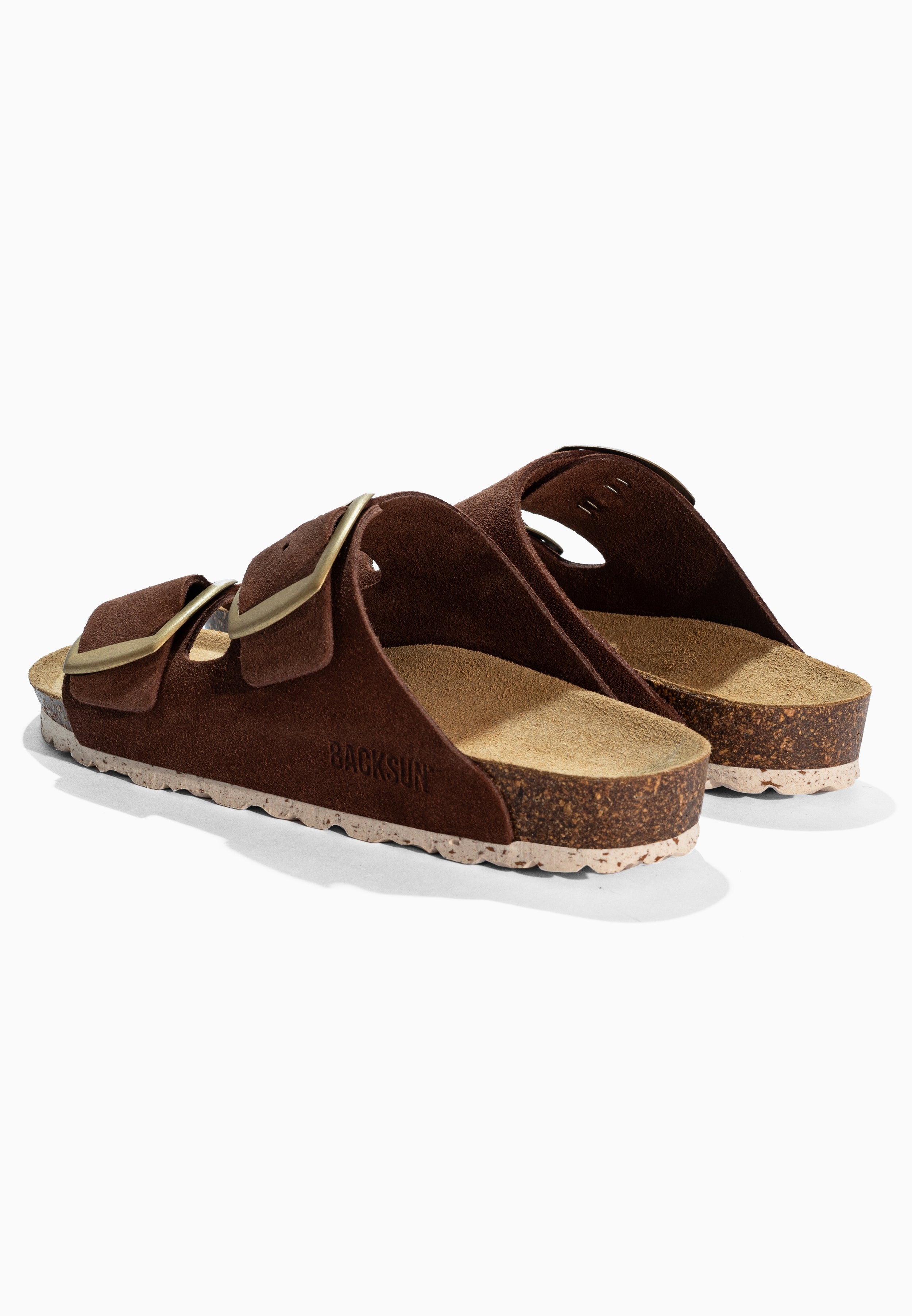 Sandales 2 Brides Londrina Marron en Cuir Suédé