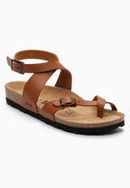 Braune Mala Zehentrenner-Sandalen