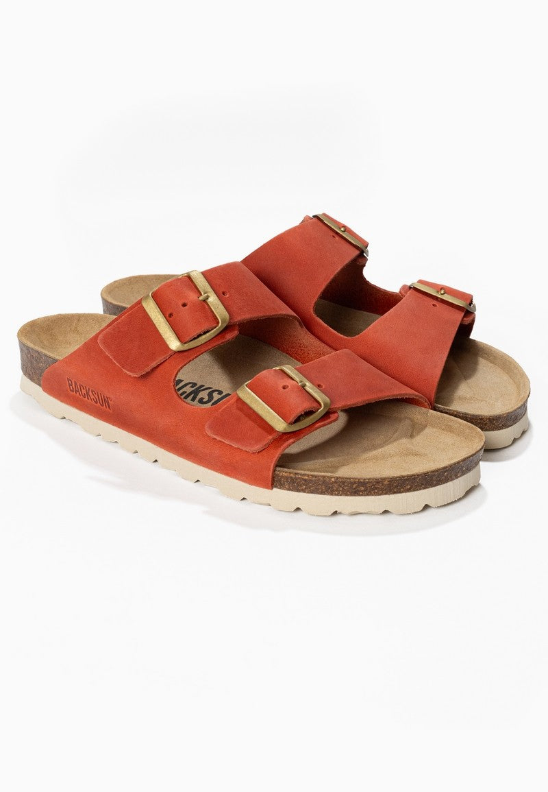 Sandales-Bali-Orange-100-%-Cuir-Femme-Backsun