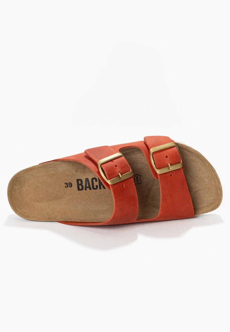 Sandales-Bali-Orange-100-%-Cuir-Femme-Backsun