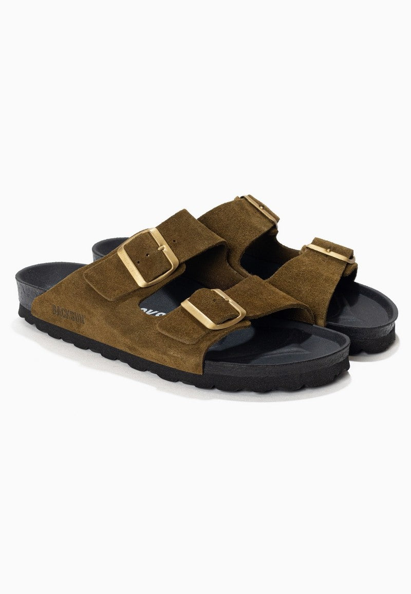 Sandales-Bali-Kaki-En-Cuir-Suédé-Femme-Backsun