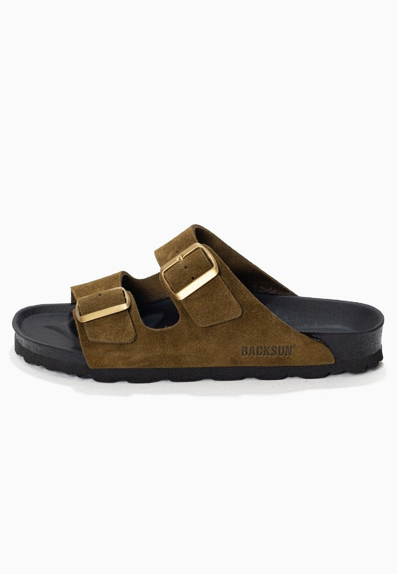 Sandales-Bali-Kaki-En-Cuir-Suédé-Femme-Backsun
