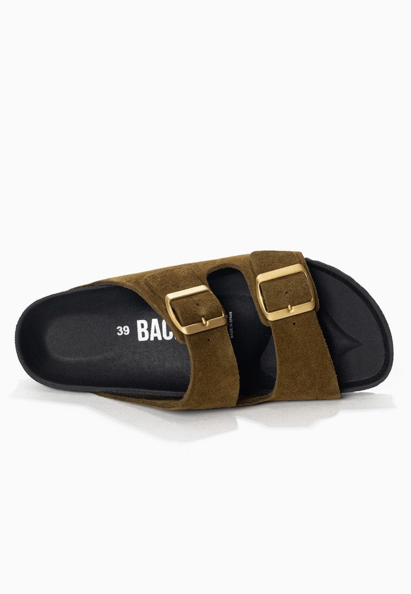 Sandales-Bali-Kaki-En-Cuir-Suédé-Femme-Backsun