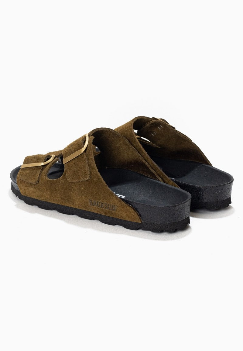 Sandales-Bali-Kaki-En-Cuir-Suédé-Femme-Backsun