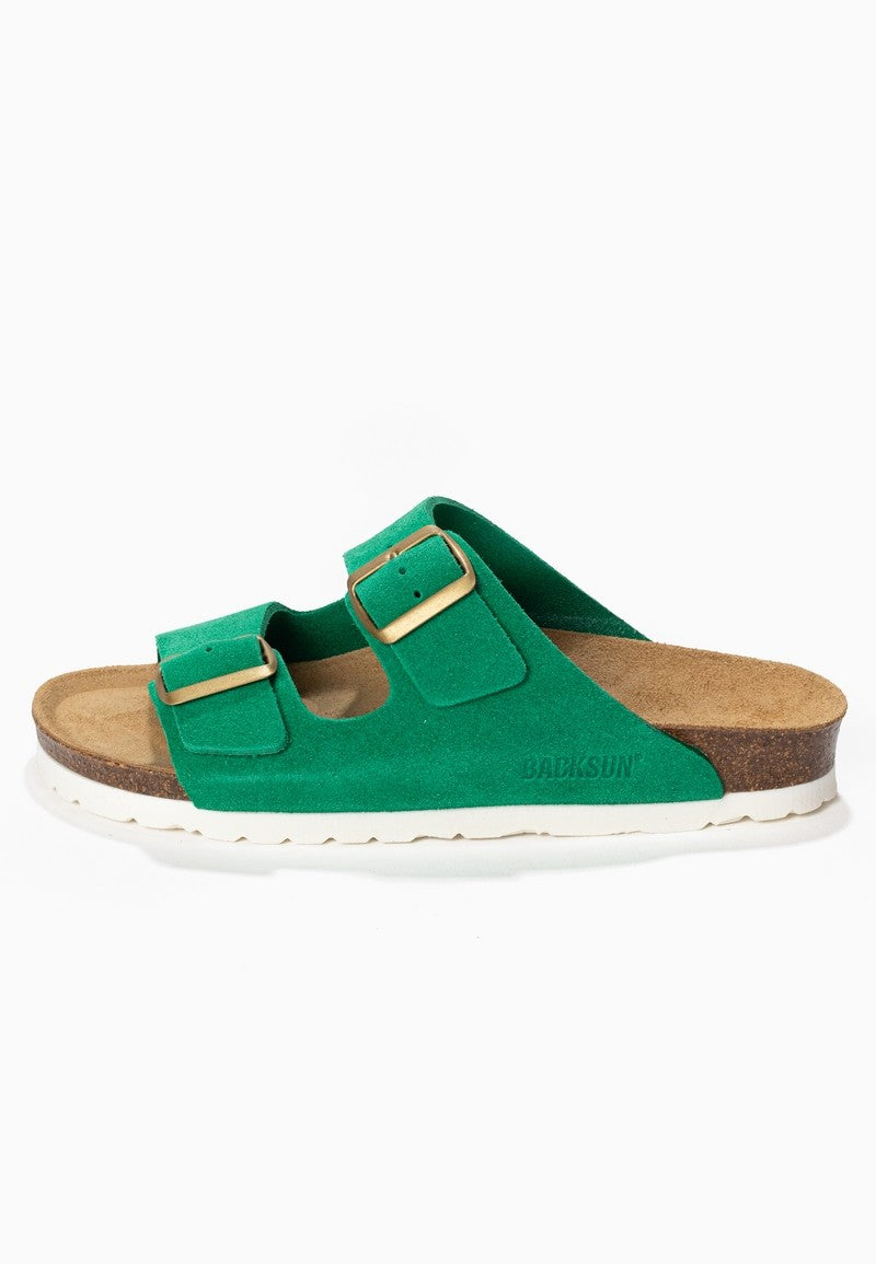 Sandales-Bali-Vert-En-Cuir-Suédé-Femme-Backsun