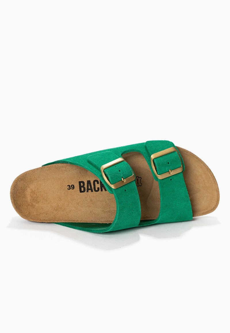 Sandales-Bali-Vert-En-Cuir-Suédé-Femme-Backsun