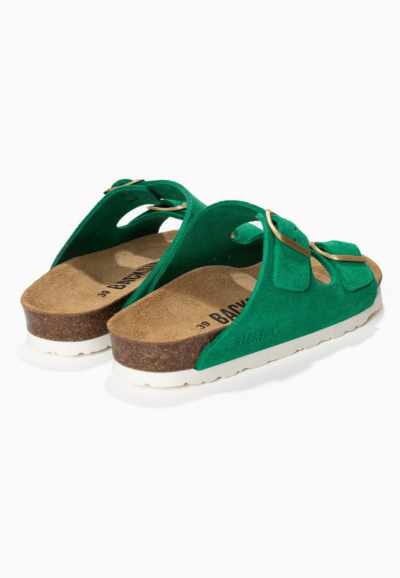 Sandales-Bali-Vert-En-Cuir-Suédé-Femme-Backsun