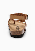 Kamelfarbene Sandalen „Mala“ mit Zehenriemen