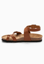 Braune Mala Zehentrenner-Sandalen